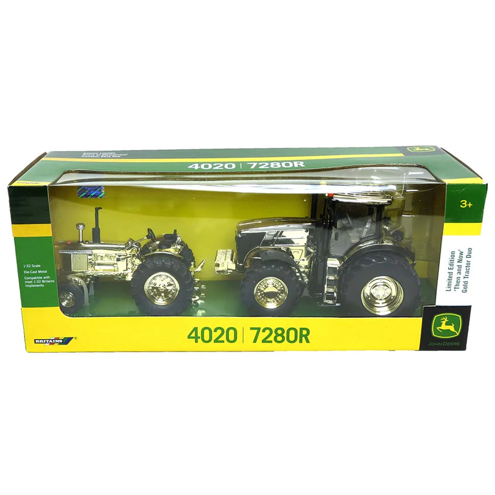 1/32 John Deere 4020 & 7280R "Then and Now" Gold Tractor Set by Britains