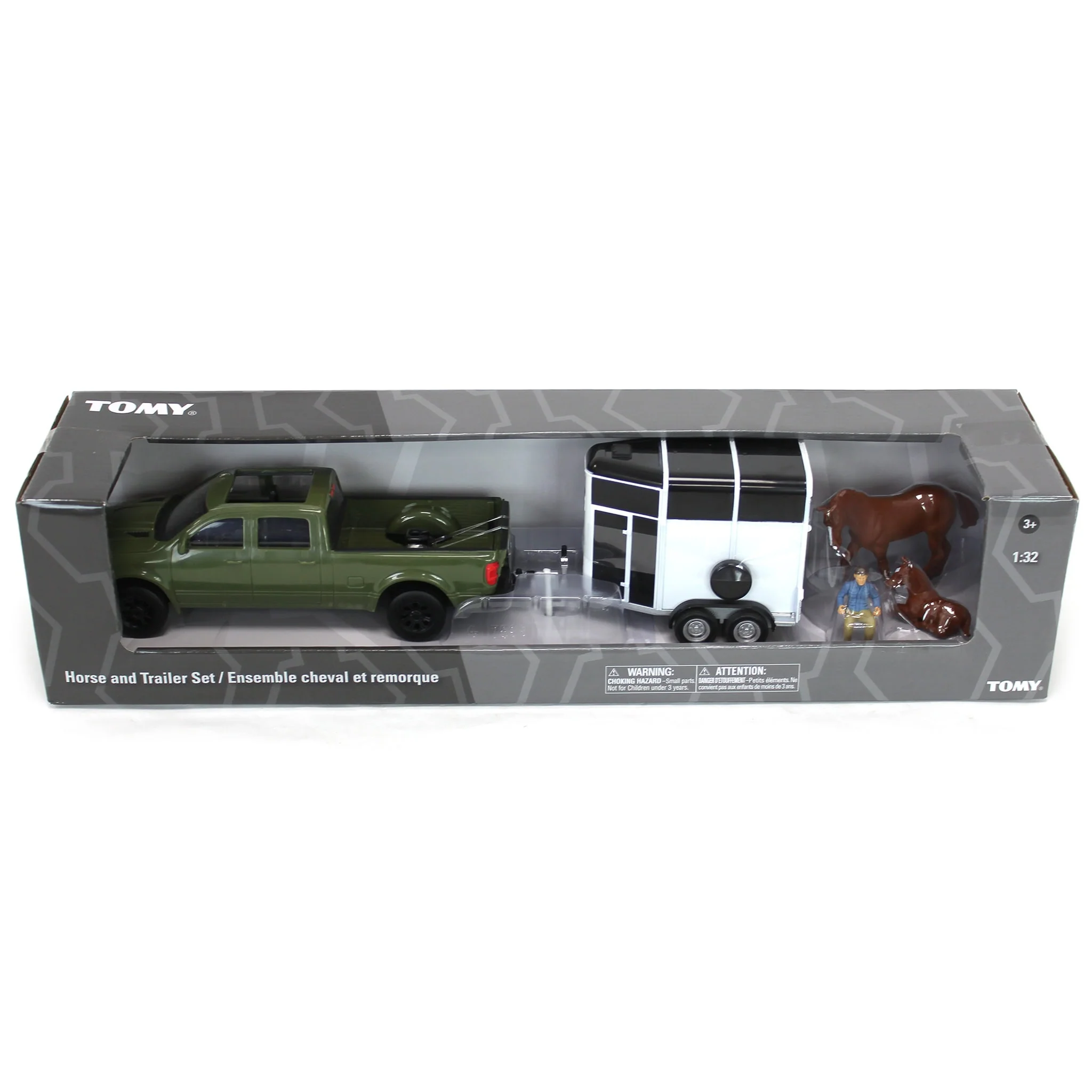 1/32 Green Pickup Truck 5-Piece Horse Trailer Set - Image 6