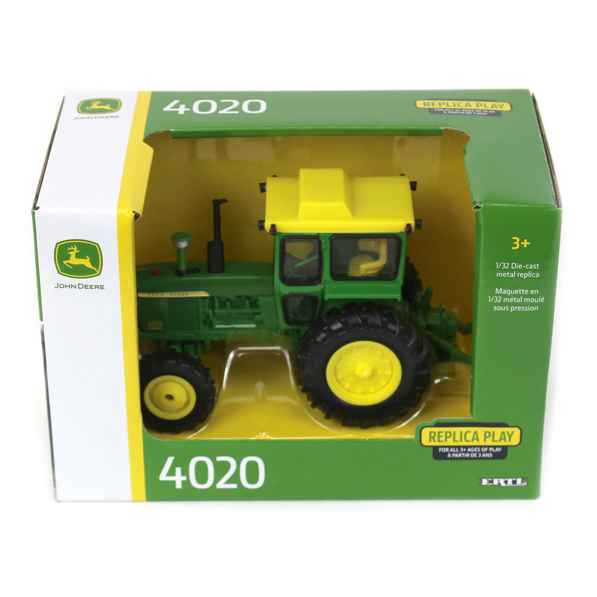 1/32 John Deere 4020 Tractor with Cab & FWA, ERTL Replica Play - Image 5