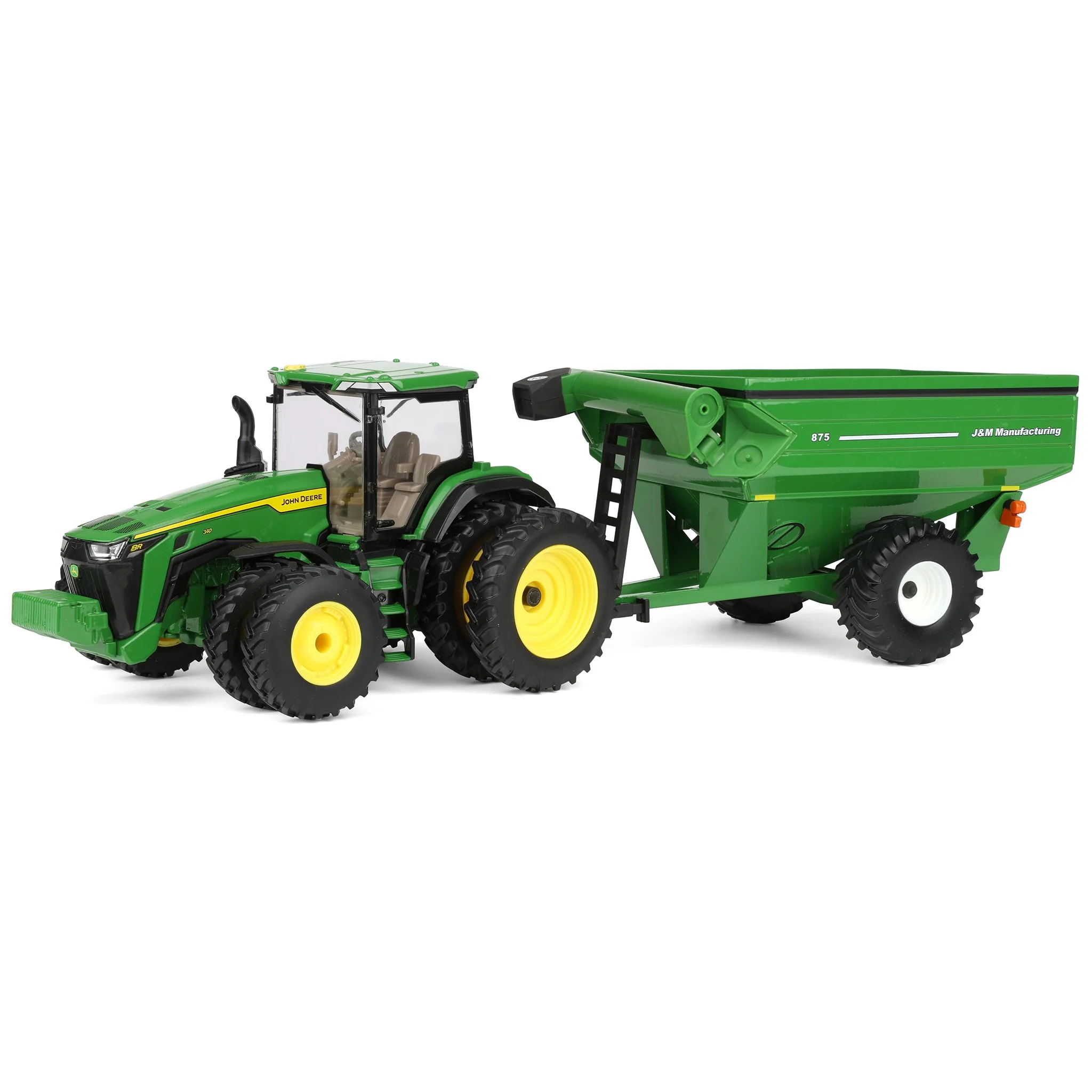 1/32 John Deere 8R 340 Tractor with Green J&M 875 Grain Cart, ERTL Replica Play