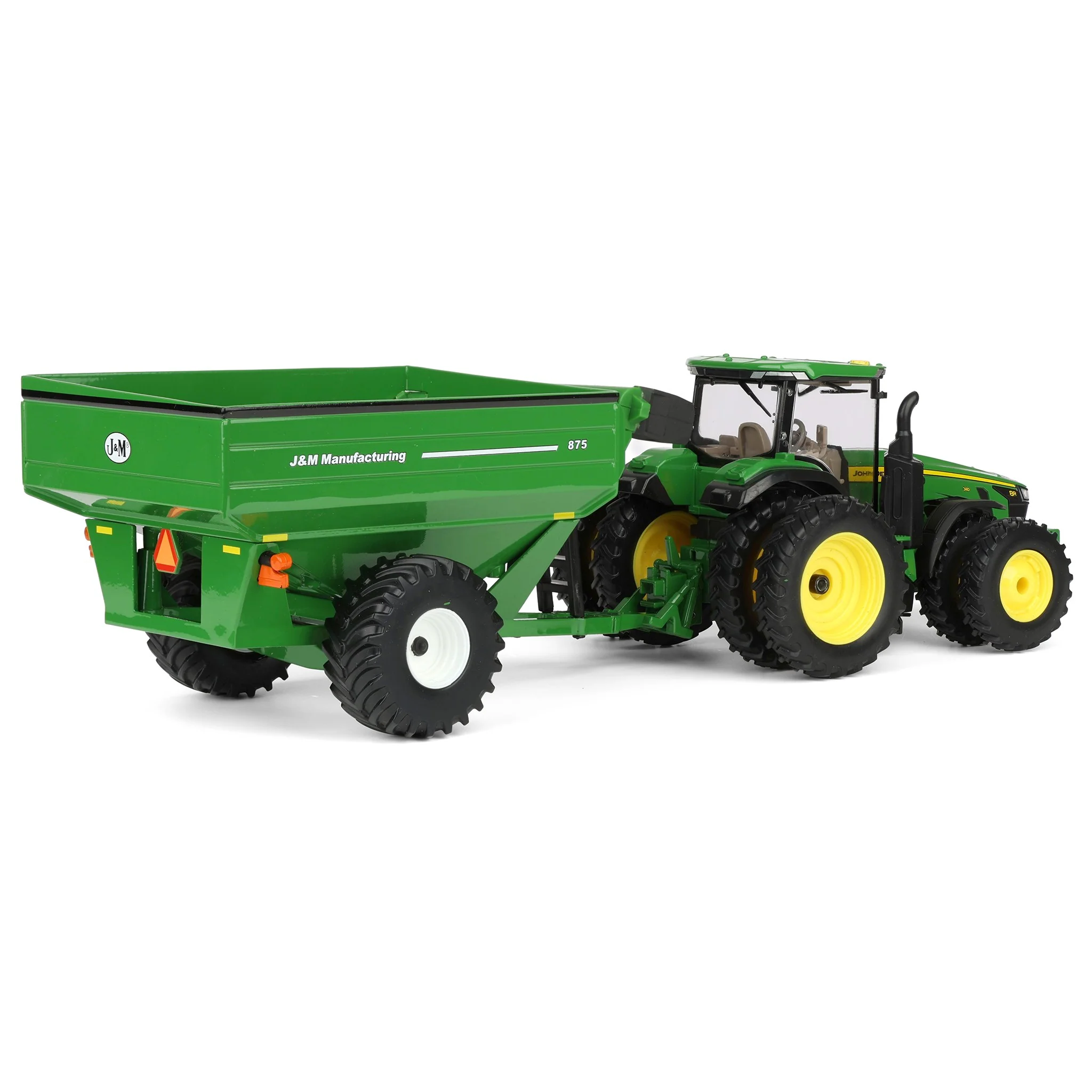 1/32 John Deere 8R 340 Tractor with Green J&M 875 Grain Cart, ERTL Replica Play - Image 3