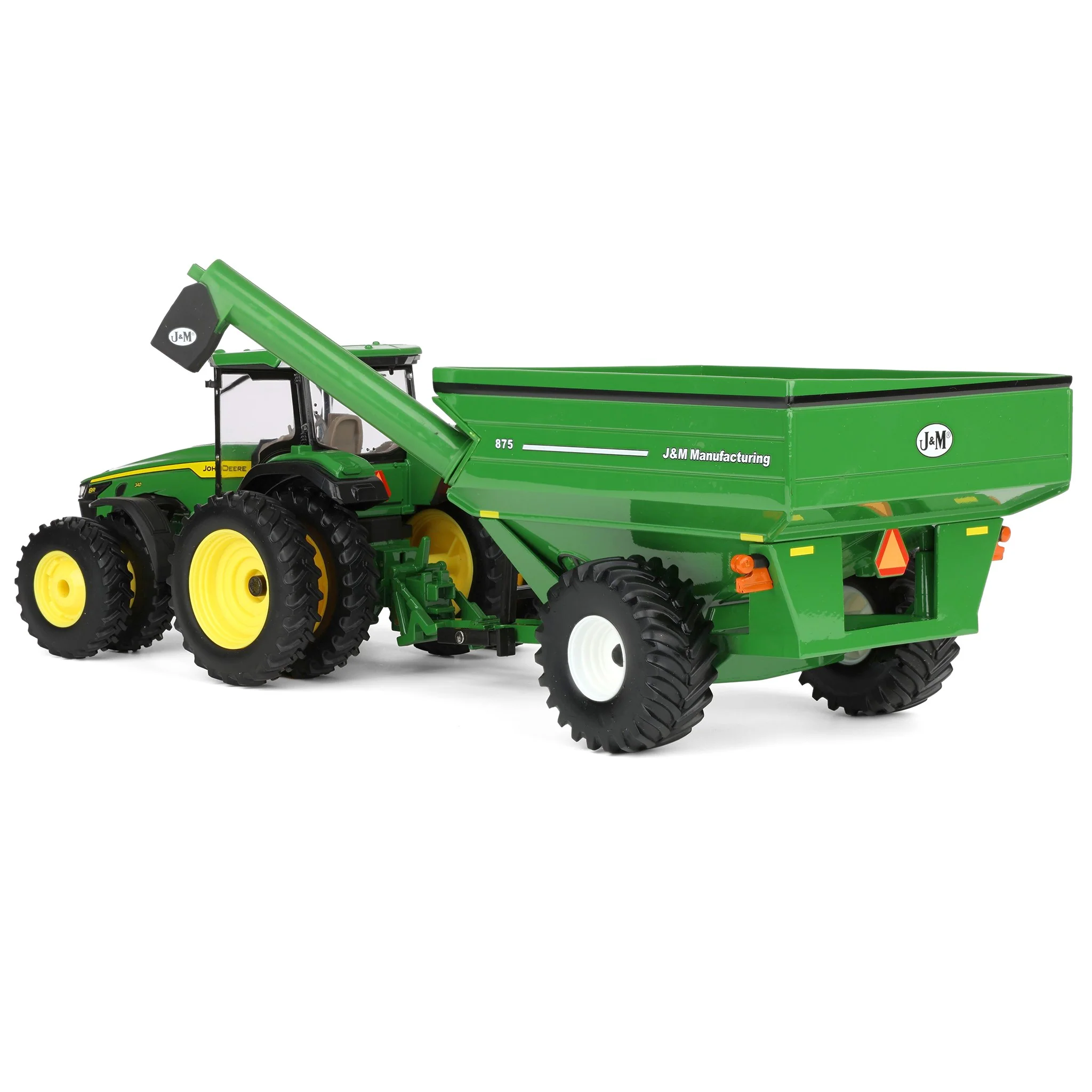 1/32 John Deere 8R 340 Tractor with Green J&M 875 Grain Cart, ERTL Replica Play - Image 4