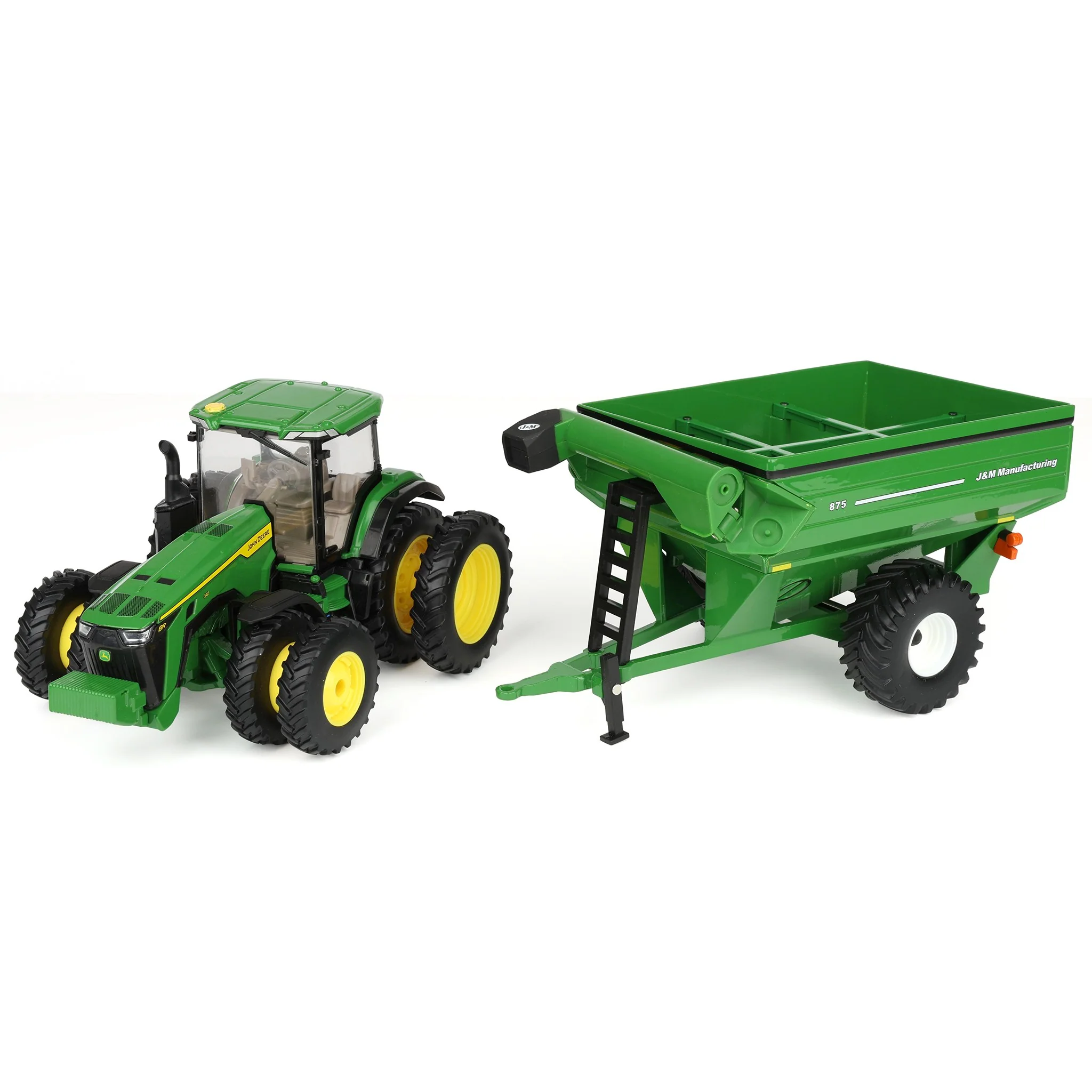 1/32 John Deere 8R 340 Tractor with Green J&M 875 Grain Cart, ERTL Replica Play - Image 5