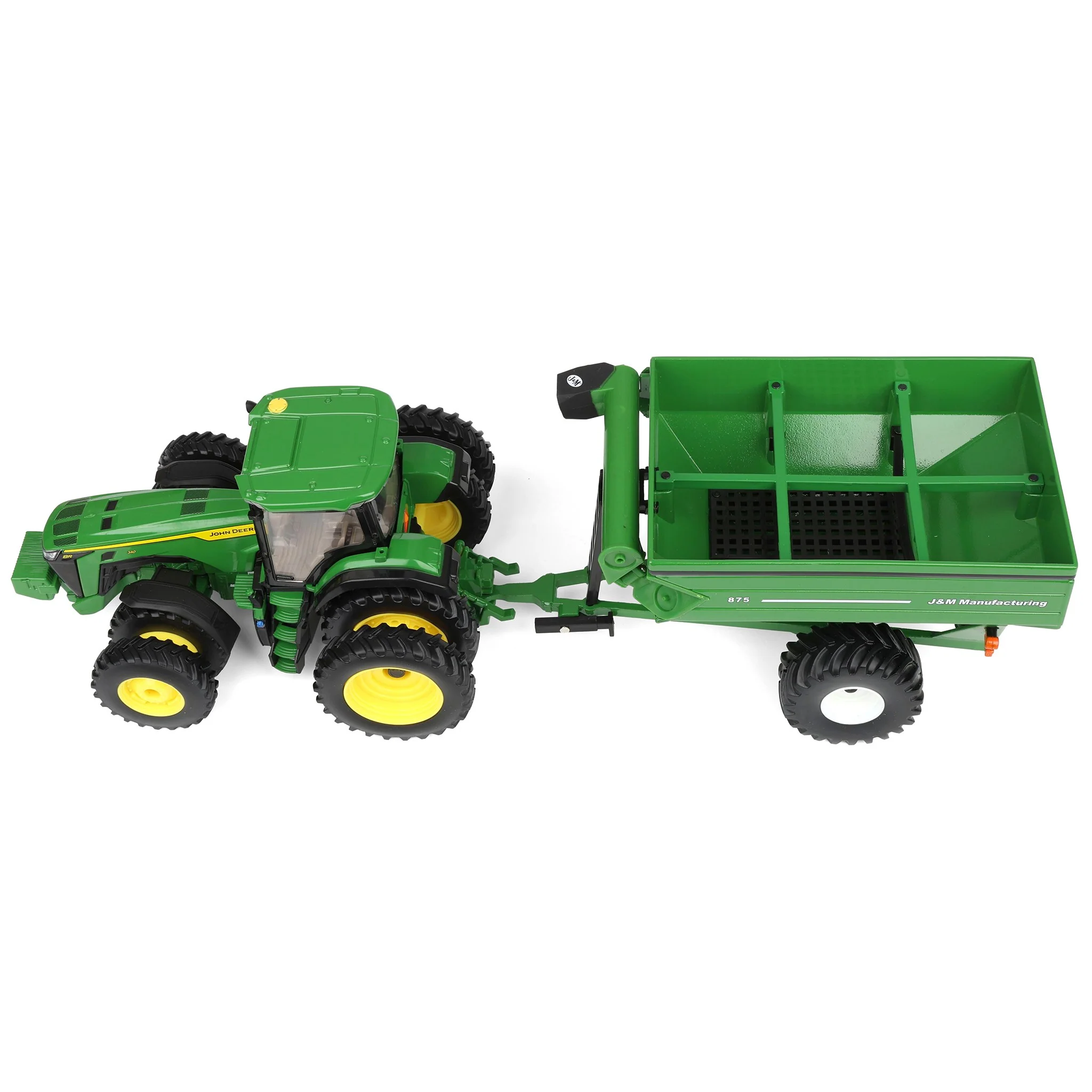 1/32 John Deere 8R 340 Tractor with Green J&M 875 Grain Cart, ERTL Replica Play - Image 6