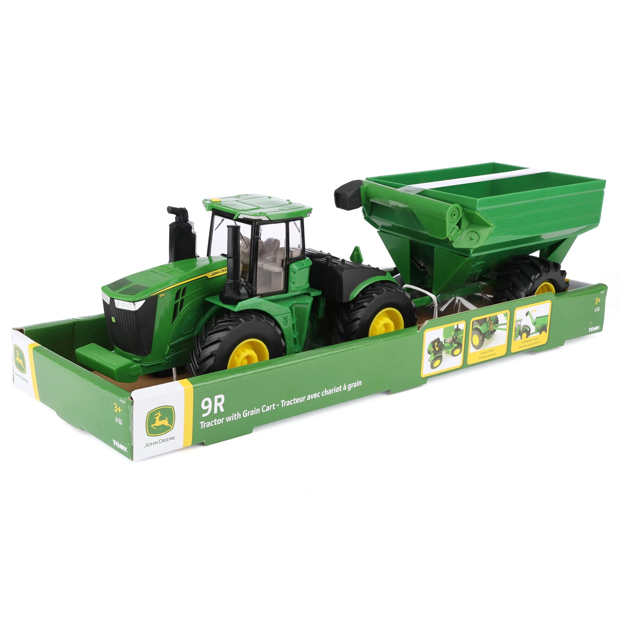 1/32 John Deere 9R Tractor with Grain Cart by ERTL - Image 7