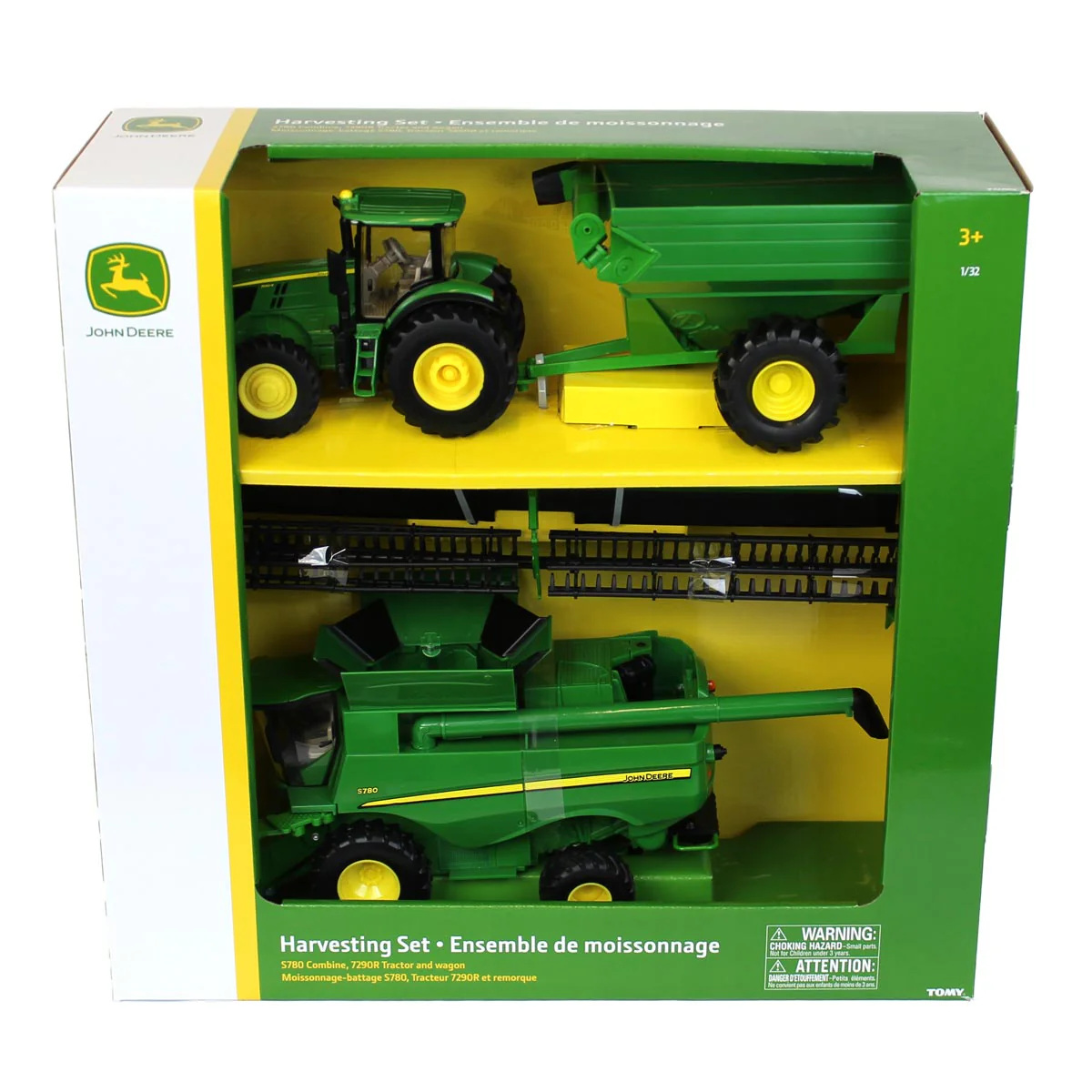 1/32 John Deere Harvesting Set by ERTL with S780 Combine, 7240R Tractor & Grain Cart - Image 7