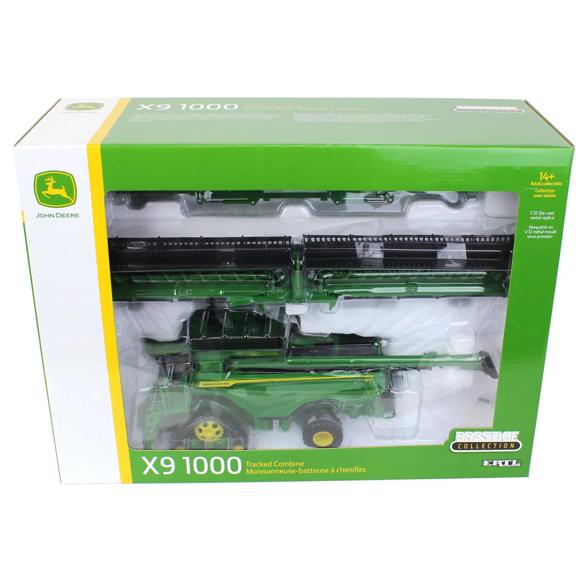 1/32 John Deere X9 1000 Tracked Combine with Corn Head & Draper Head, ERTL Prestige Collection - Image 10