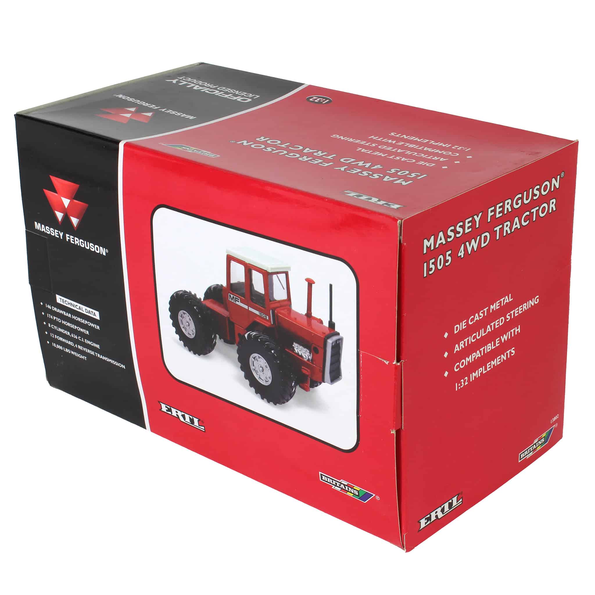1/32 Massey Ferguson 1505 4WD Tractor with Large Singles by ERTL - Image 3
