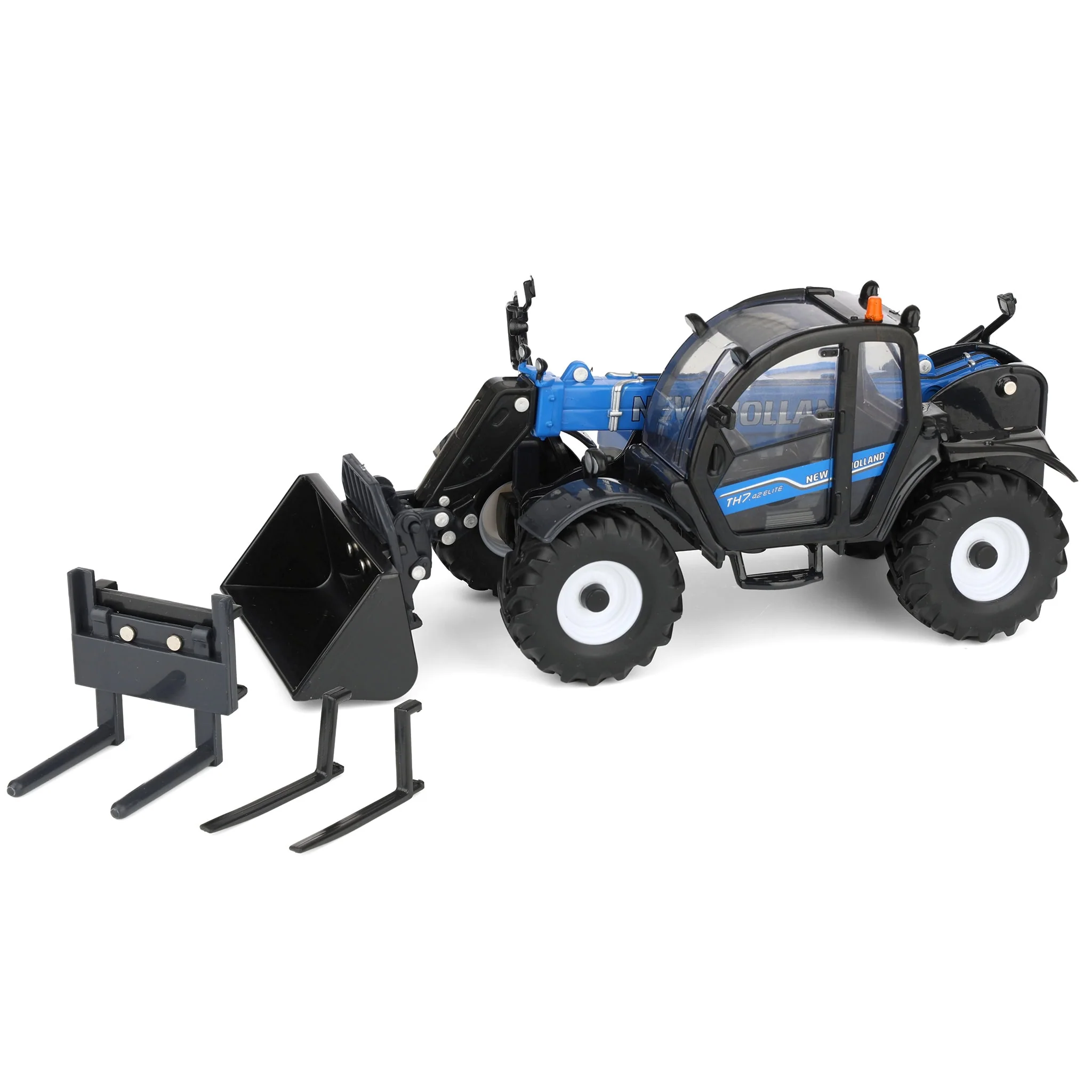 1/32 New Holland Blue TH7.42 Telehandler with (3) Attachments by ERTL - Image 5