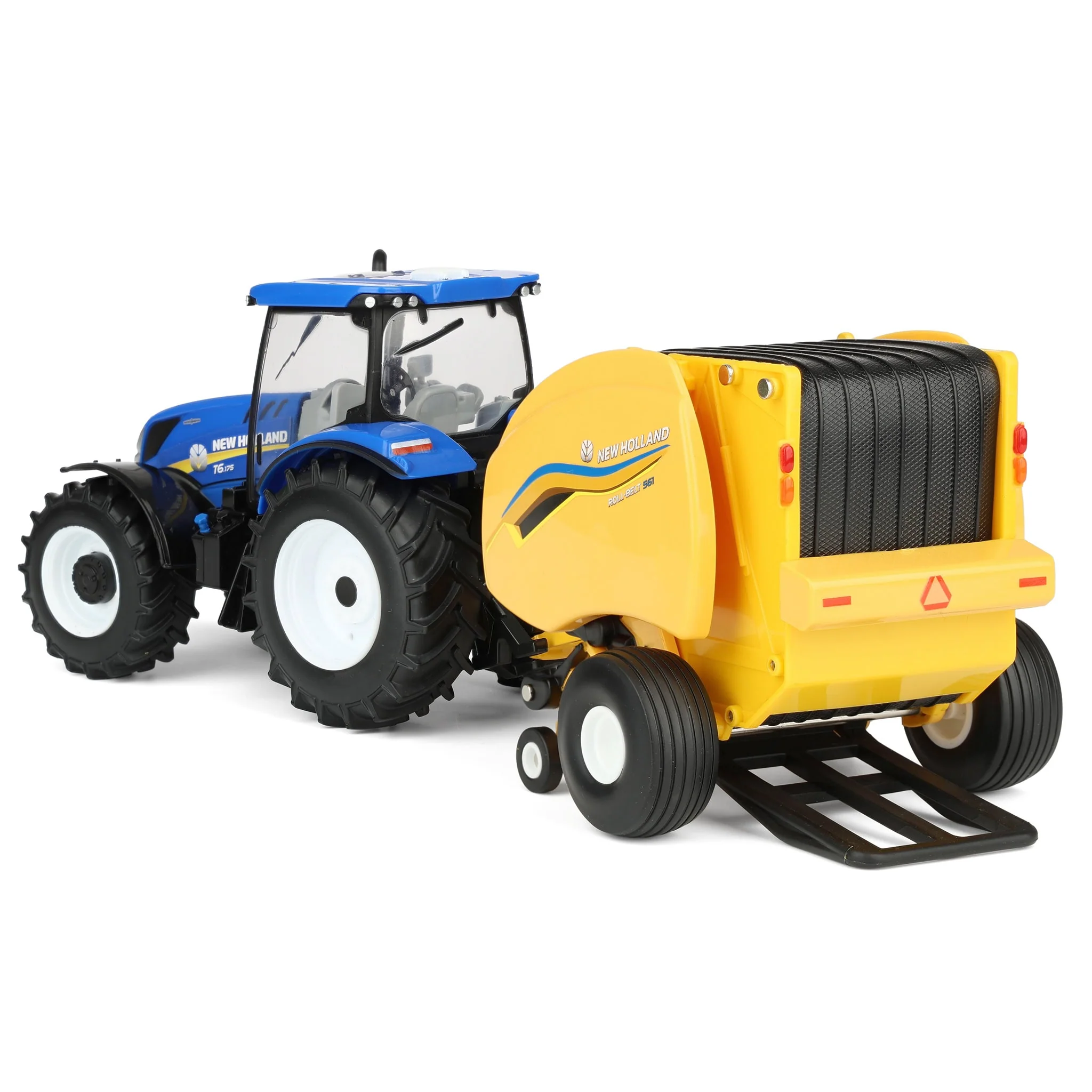 1/32 New Holland T6.175 Tractor with 561 Roll-Belt Baler & 3 Round Bales by ERTL - Image 4