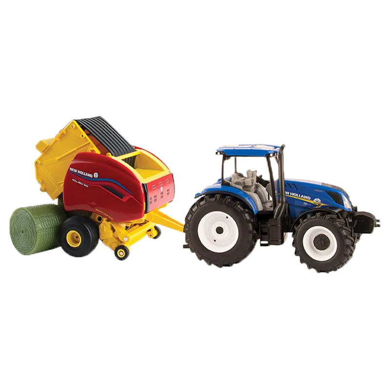 1/32 New Holland T6.180 Tractor with Roll-Belt 560 Round Baler by ERTL