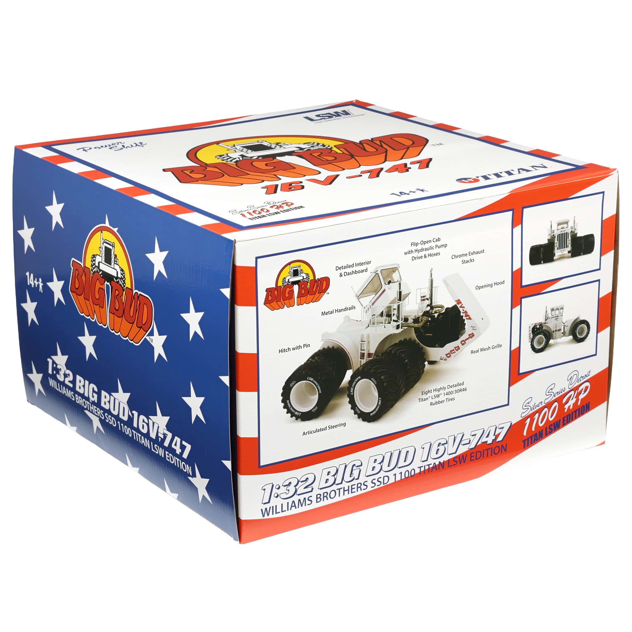 1/32 Patriotic Big Bud 16V-747 4WD Tractor with Titan LSW Tires by First Gear - Image 9