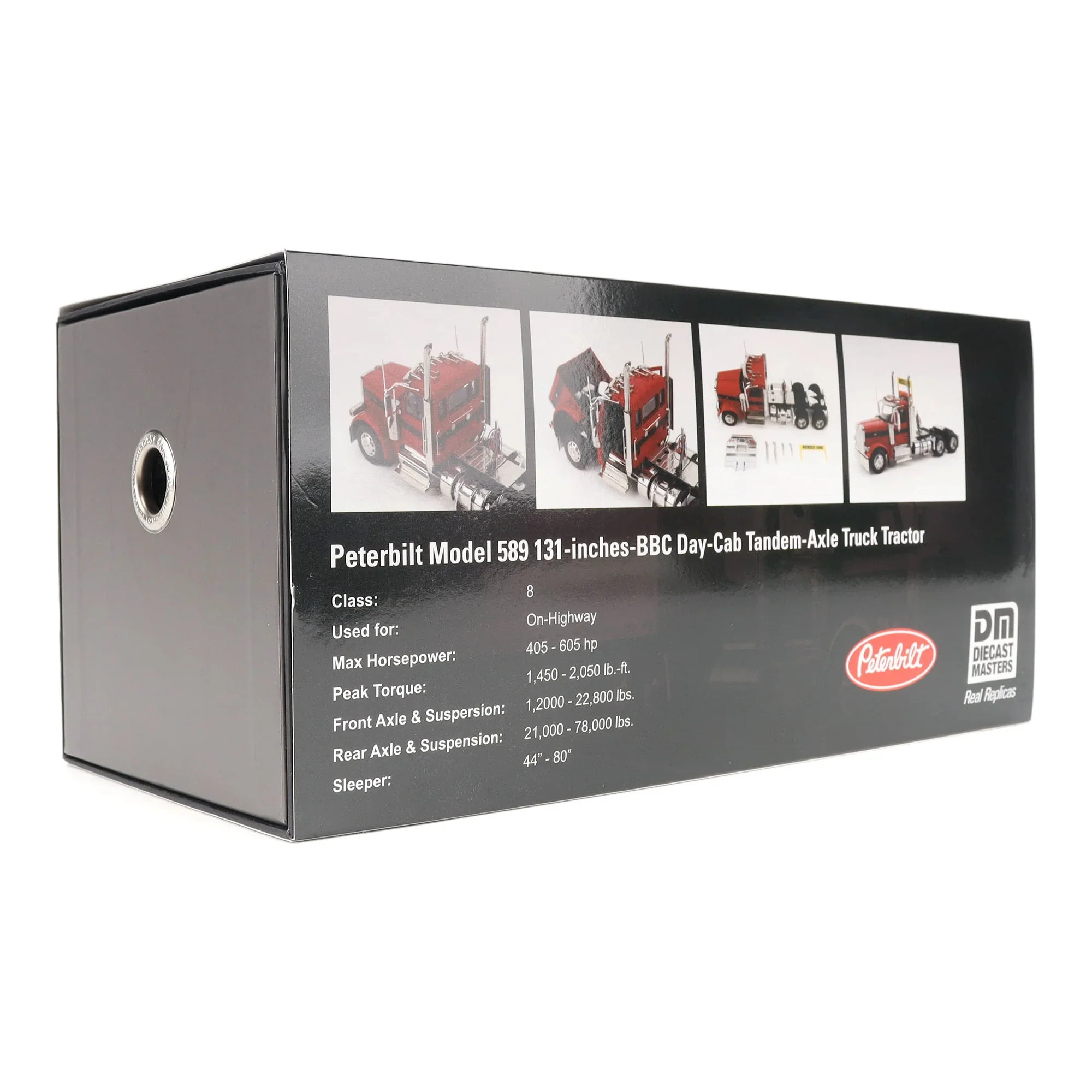 1/32 Peterbilt 589 Tandem-Axle Truck with Day Cab by Diecast Masters, Legendary Red Oversize Load - Image 10