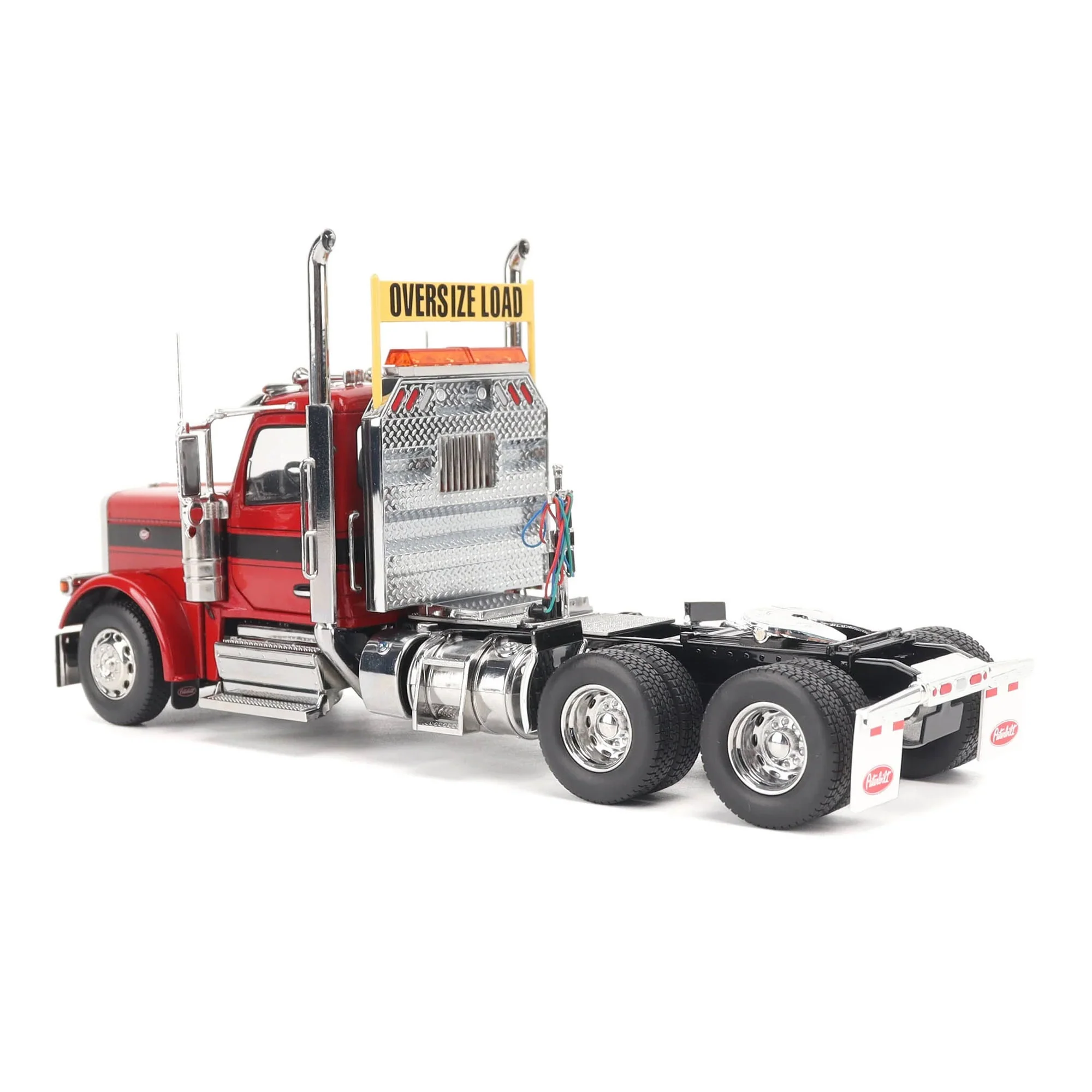 1/32 Peterbilt 589 Tandem-Axle Truck with Day Cab by Diecast Masters, Legendary Red Oversize Load - Image 4