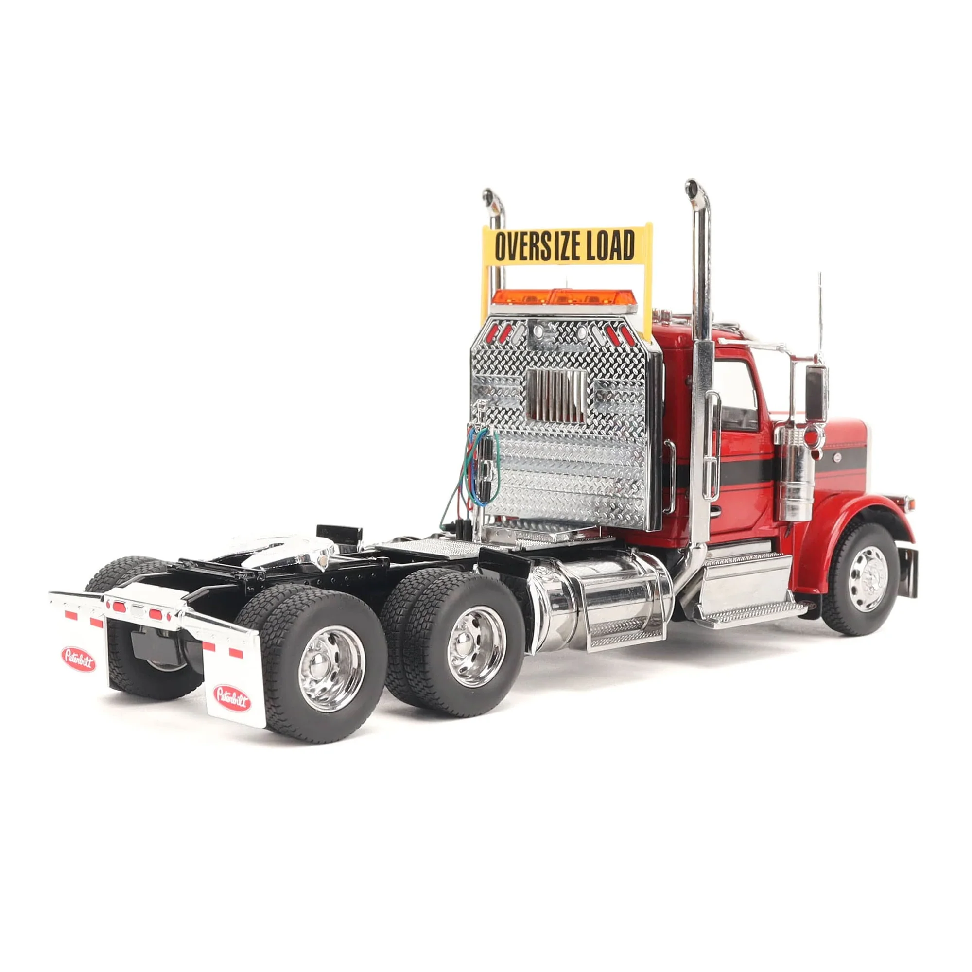 1/32 Peterbilt 589 Tandem-Axle Truck with Day Cab by Diecast Masters, Legendary Red Oversize Load - Image 6