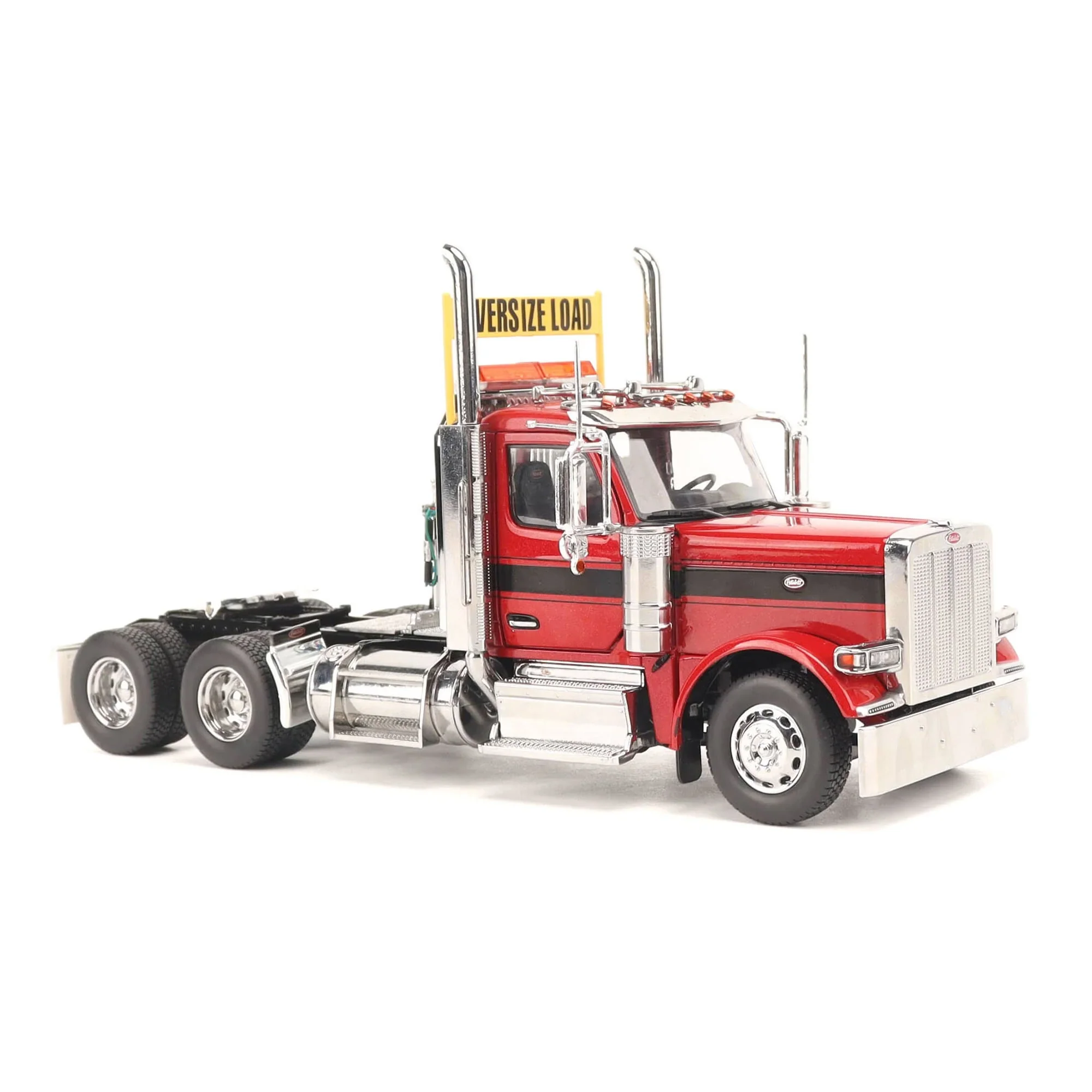1/32 Peterbilt 589 Tandem-Axle Truck with Day Cab by Diecast Masters, Legendary Red Oversize Load - Image 8