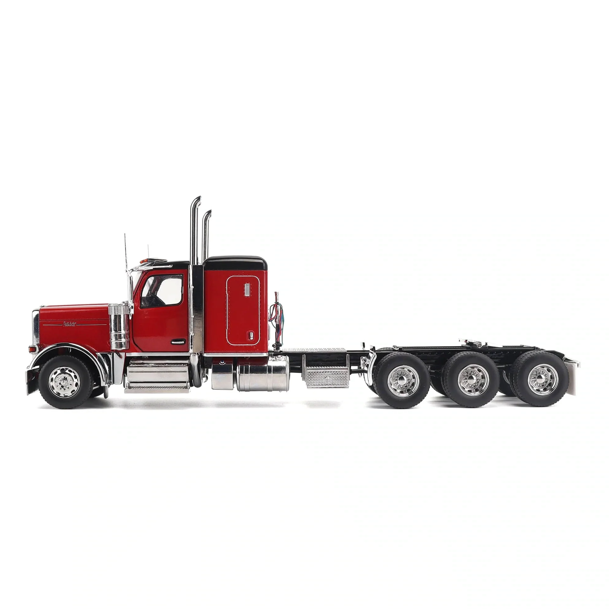 1/32 Peterbilt 589 Tridem-Axle Truck with 58in Sleeper by Diecast Masters, Legendary Red - Image 3