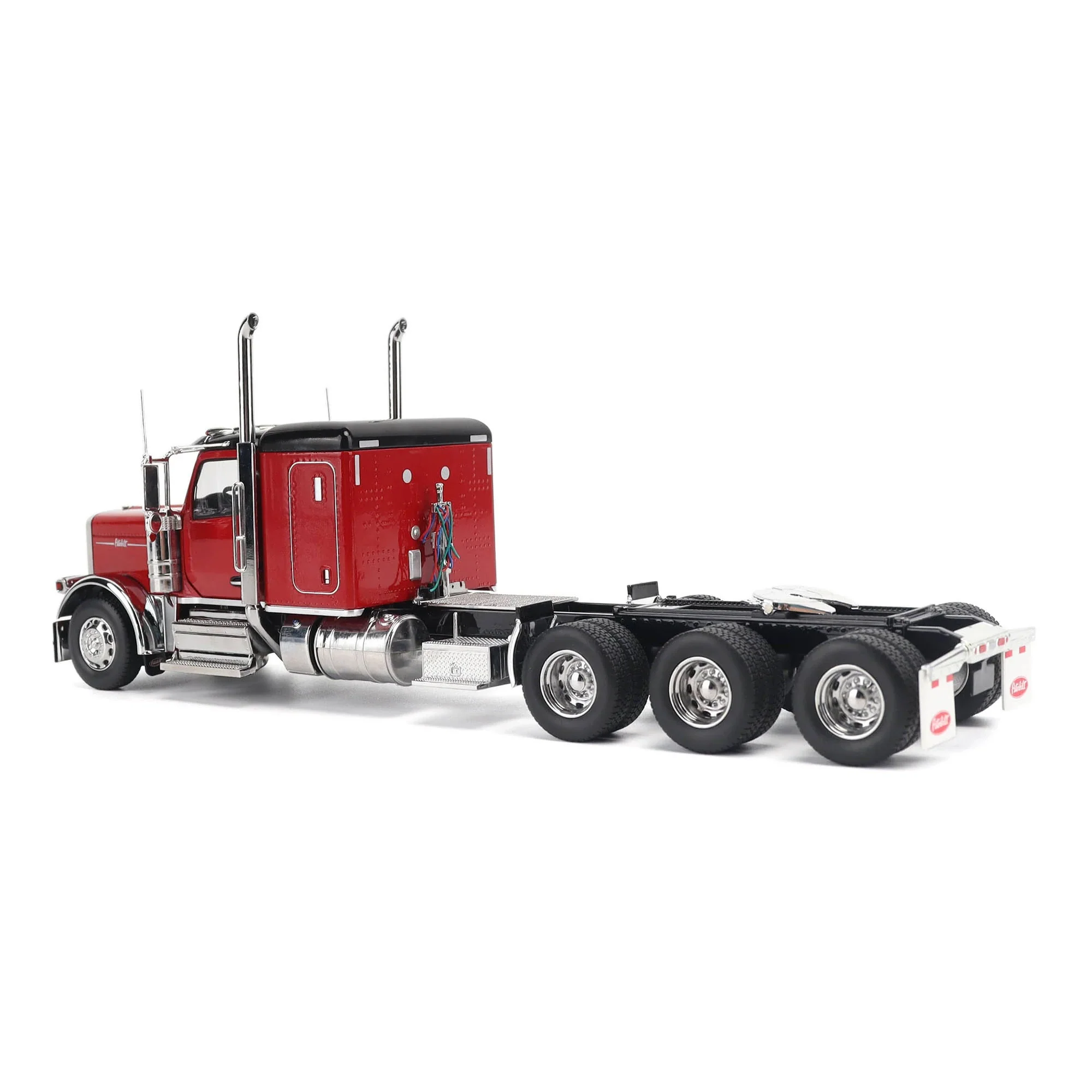1/32 Peterbilt 589 Tridem-Axle Truck with 58in Sleeper by Diecast Masters, Legendary Red - Image 4