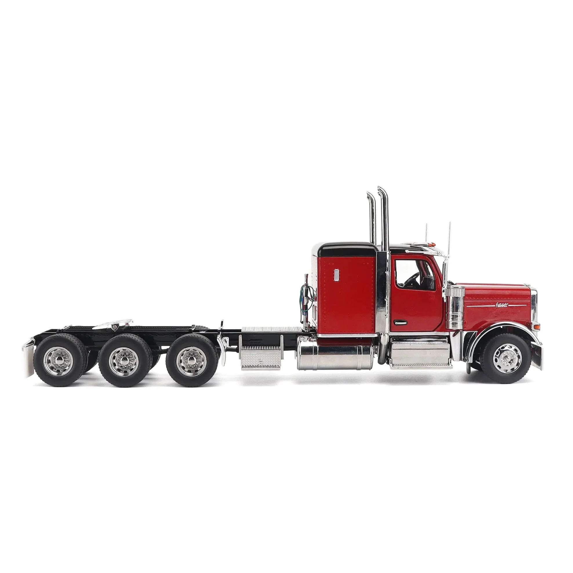 1/32 Peterbilt 589 Tridem-Axle Truck with 58in Sleeper by Diecast Masters, Legendary Red - Image 7