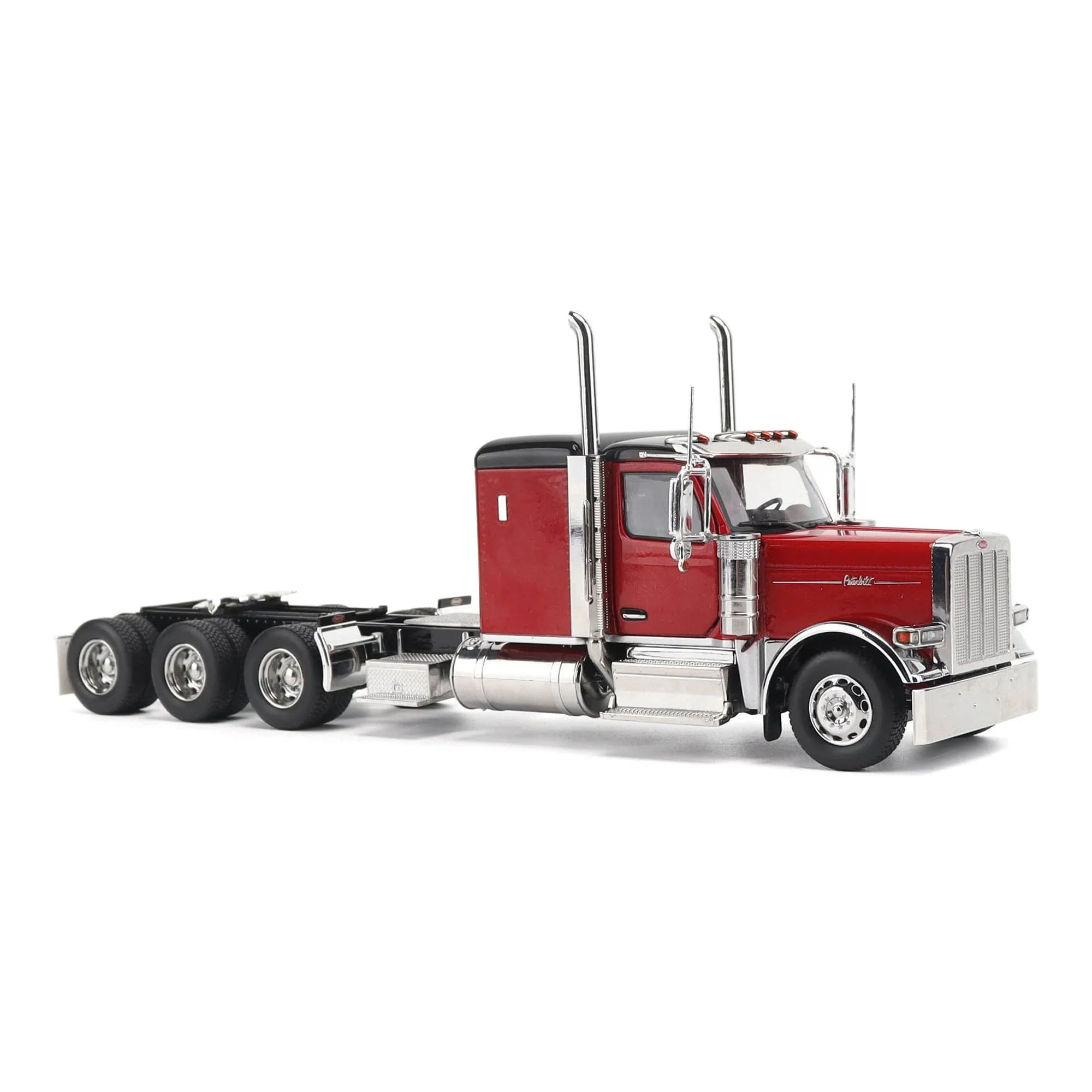 1/32 Peterbilt 589 Tridem-Axle Truck with 58in Sleeper by Diecast Masters, Legendary Red - Image 8