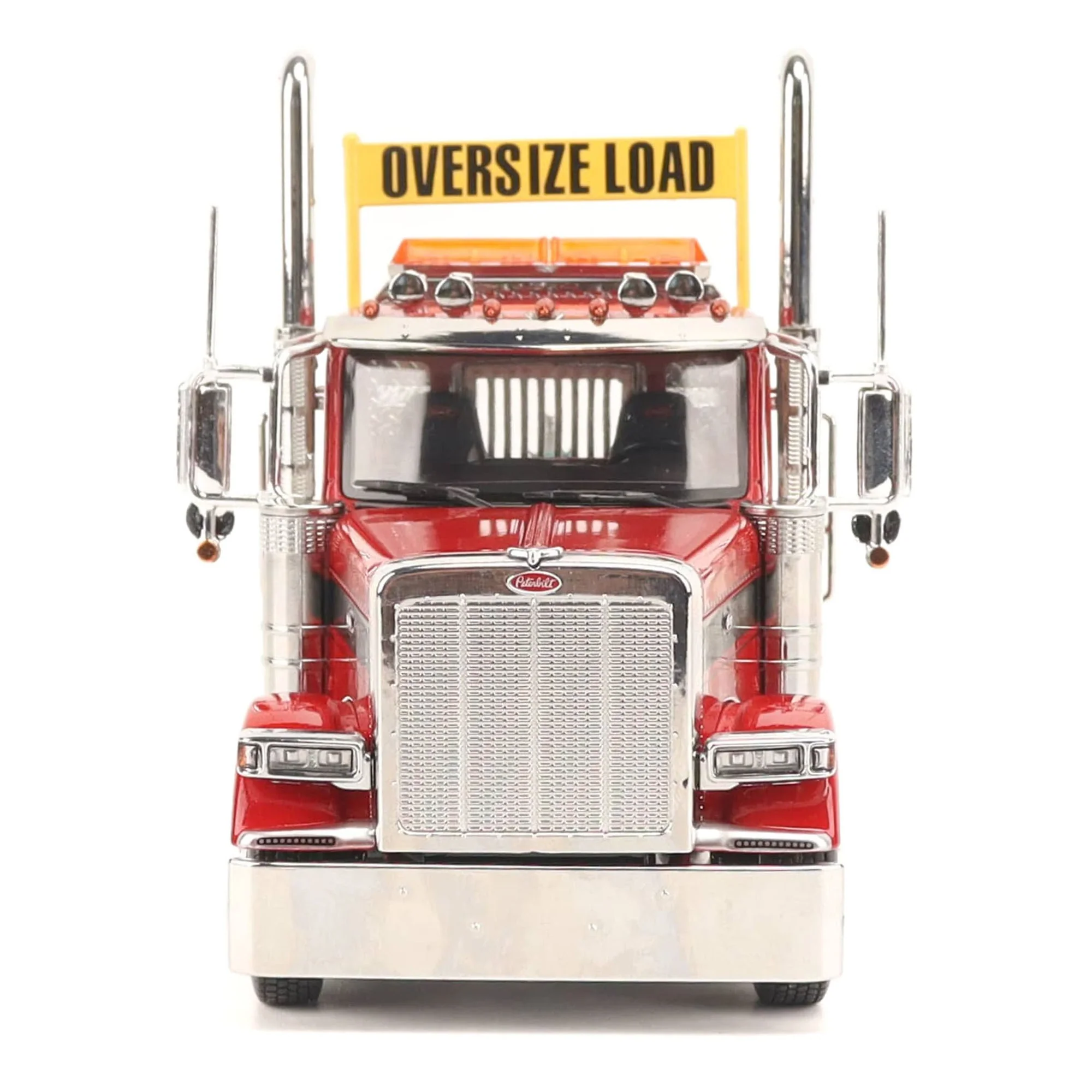 1/32 Peterbilt 589 Tridem-Axle Truck with Day Cab by Diecast Masters, Legendary Red Oversize Load - Image 2