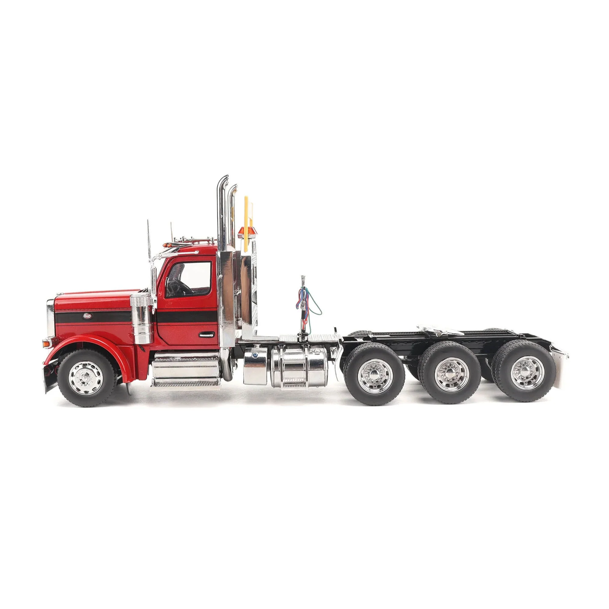 1/32 Peterbilt 589 Tridem-Axle Truck with Day Cab by Diecast Masters, Legendary Red Oversize Load - Image 3