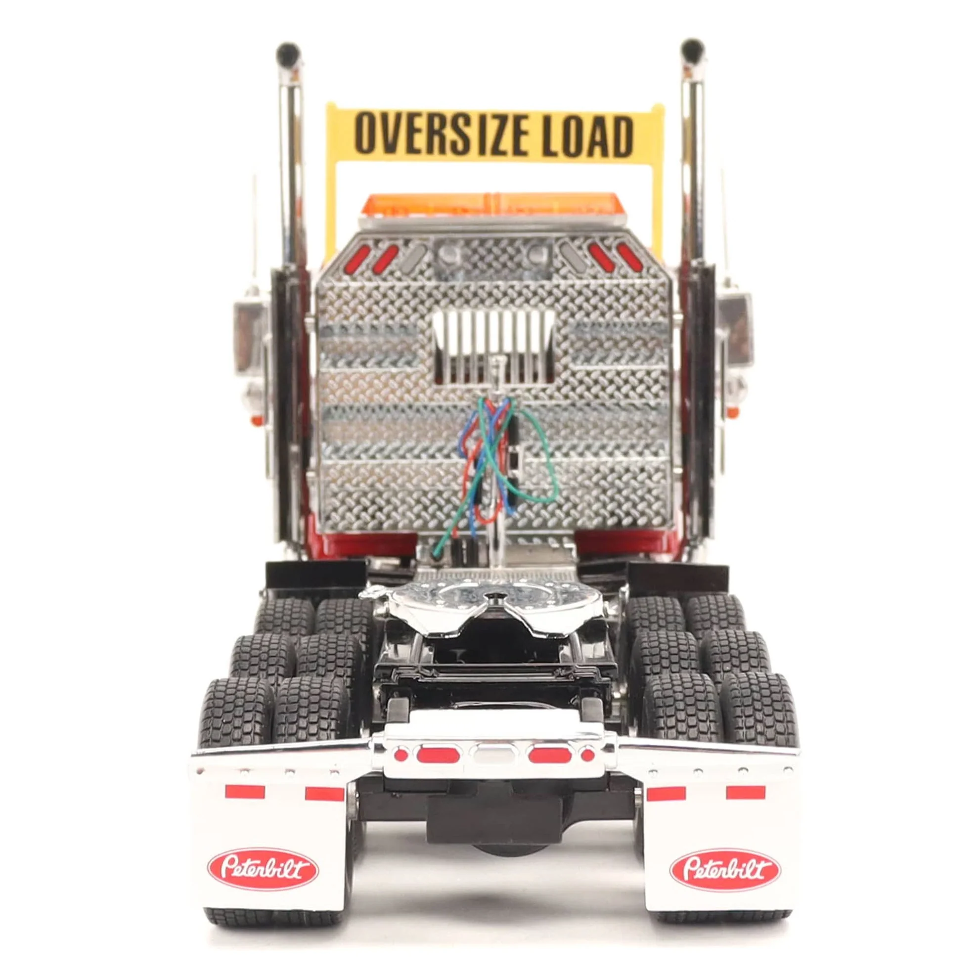 1/32 Peterbilt 589 Tridem-Axle Truck with Day Cab by Diecast Masters, Legendary Red Oversize Load - Image 5