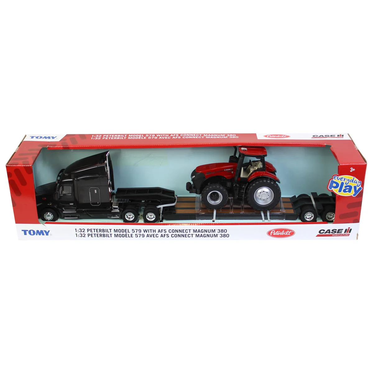 1/32 Peterbilt 579 Semi Truck with Lowboy Trailer & Case IH AFS Connect Magnum 380 Tractor by ERTL - Image 5
