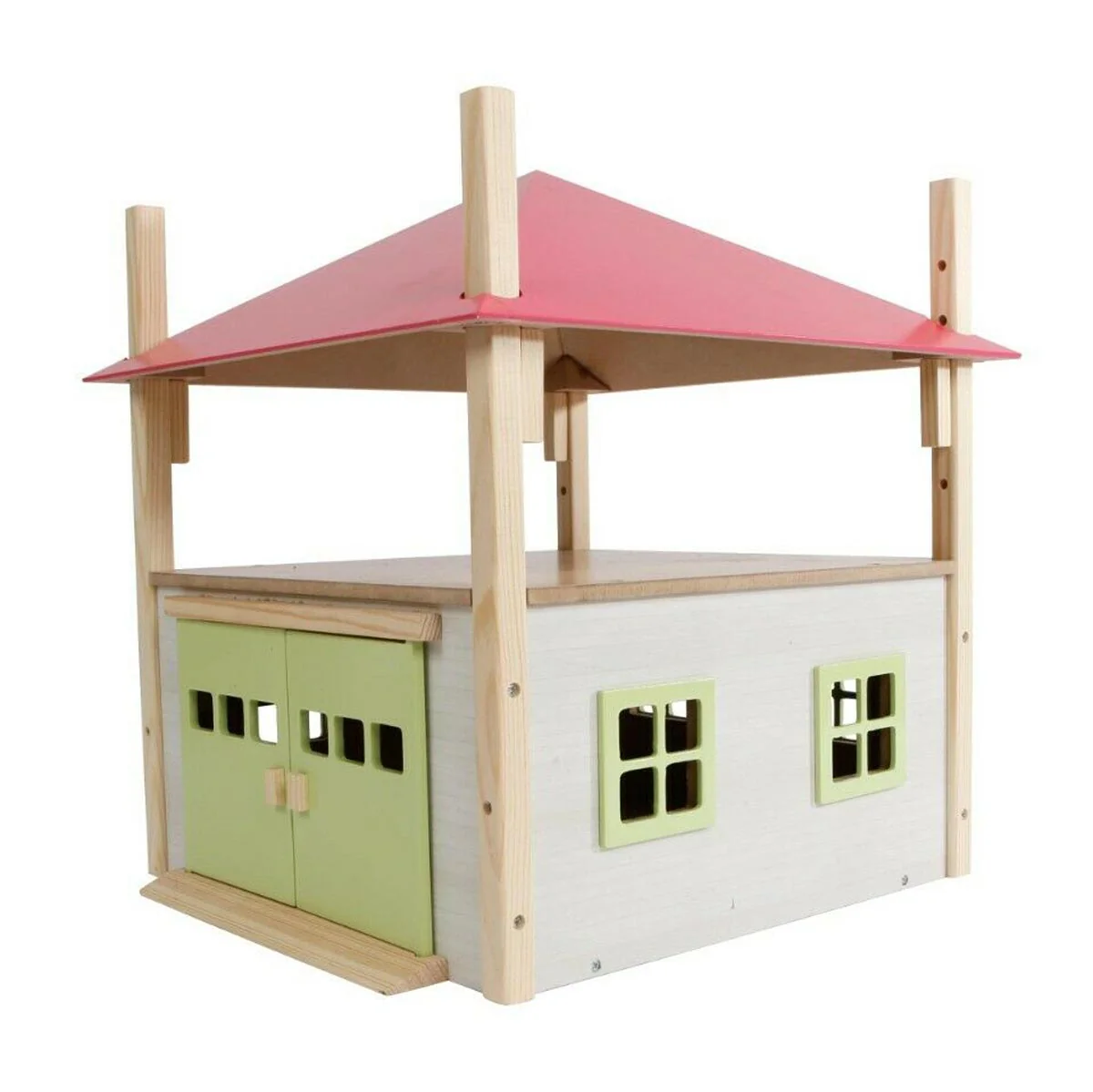 1/32 PINK Wooden Hay Barn with Loft and Adjustable Roof by Kids Globe - Image 4