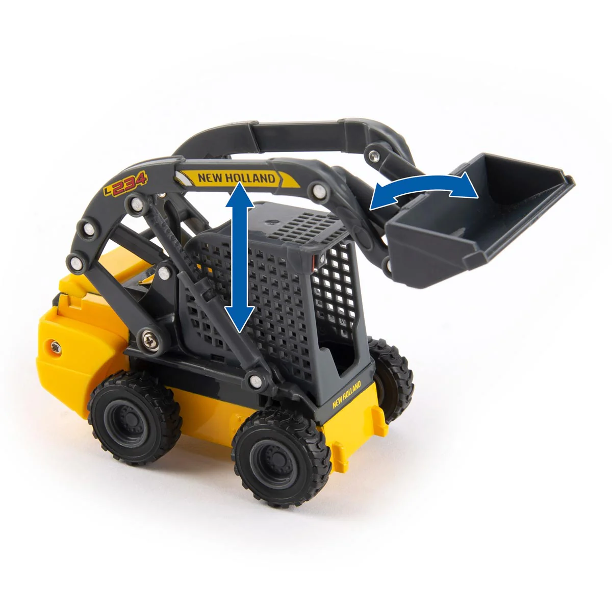 1/32 RAM 3500 Dually Quad Cab Pickup Truck with Lowboy Trailer & New Holland L230 Skid Steer by ERTL - Image 6