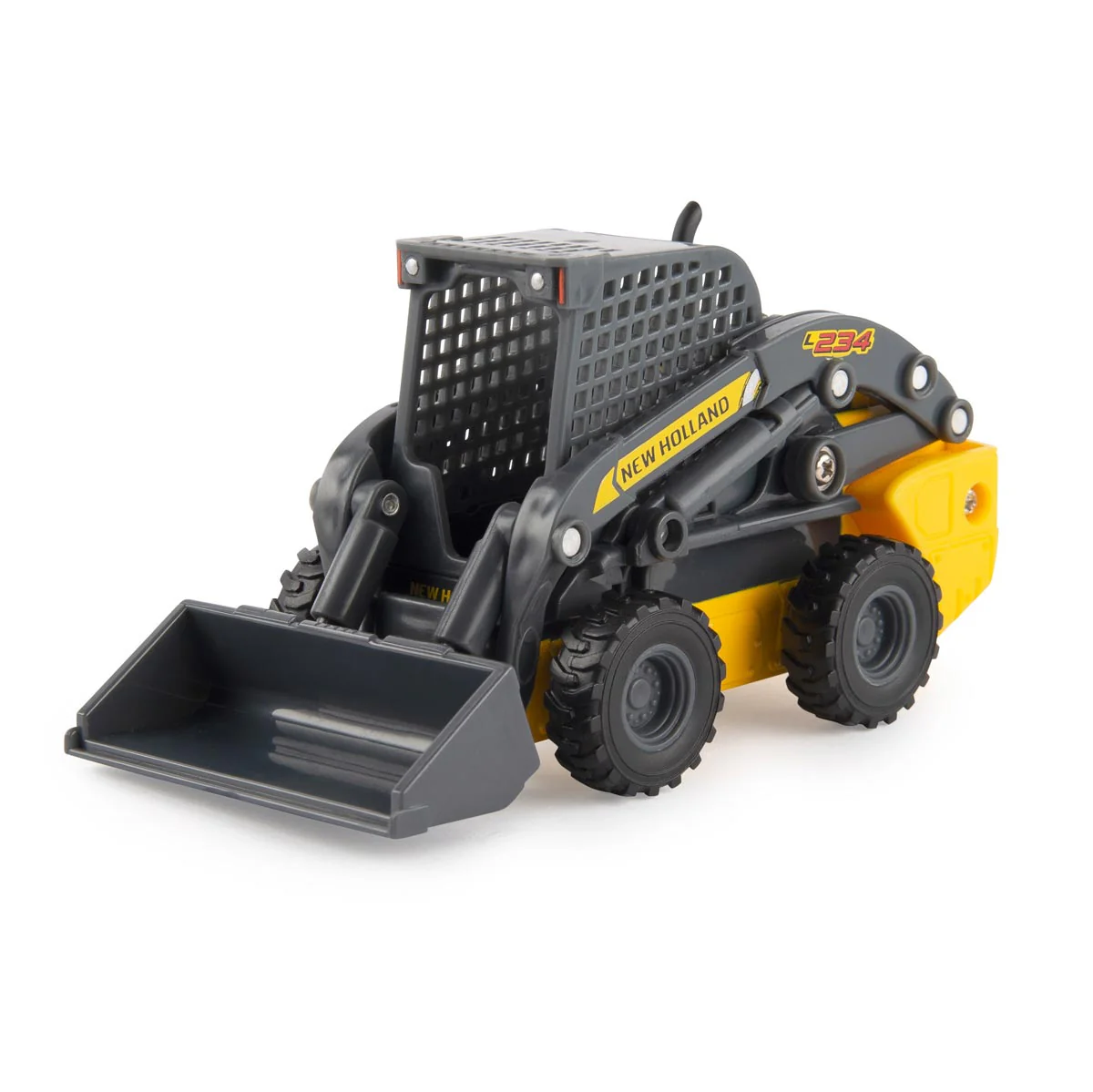 1/32 RAM 3500 Dually Quad Cab Pickup Truck with Lowboy Trailer & New Holland L230 Skid Steer by ERTL - Image 7