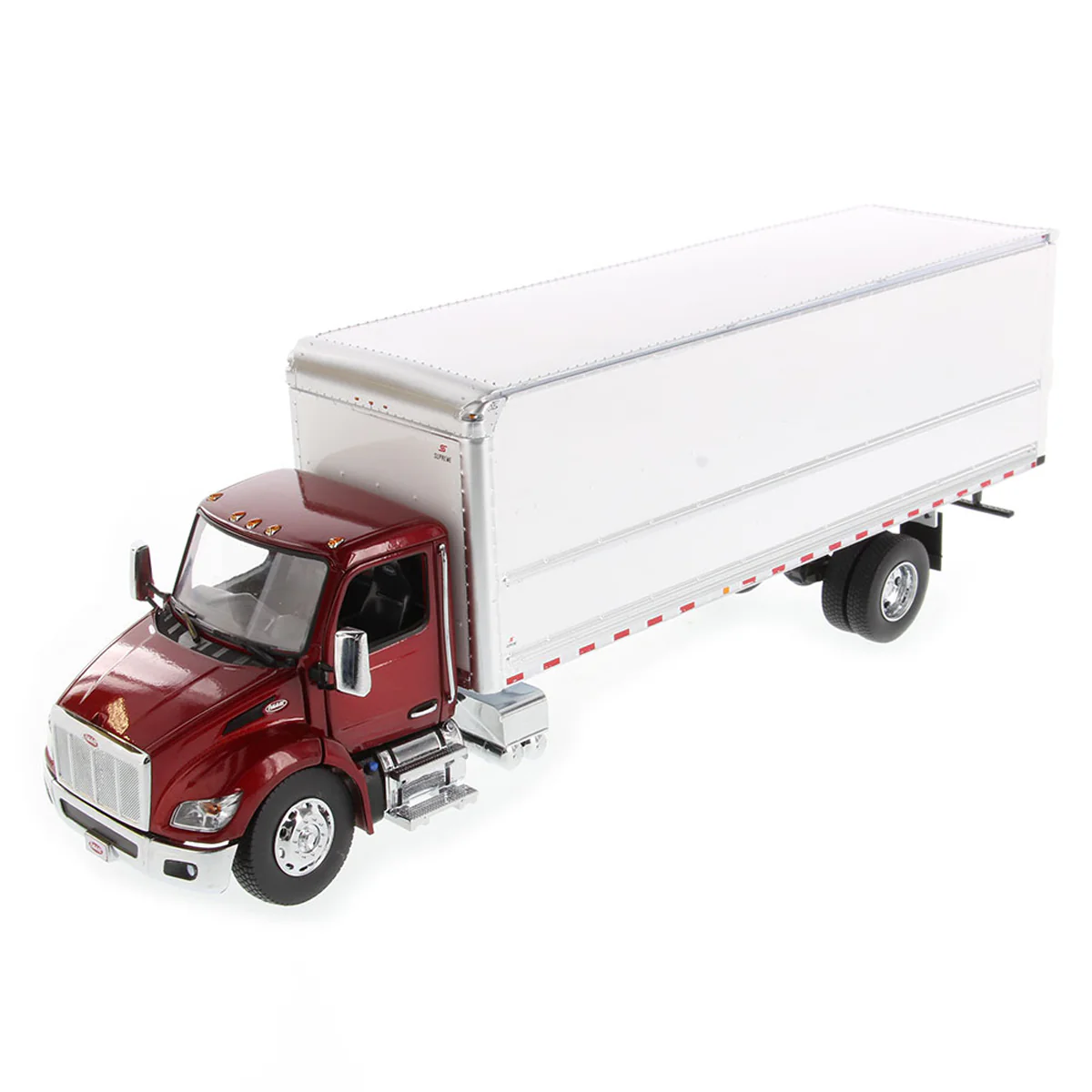 1/32 Red Peterbilt Model 536 with White Supreme Signature Van Truck Body - Image 2