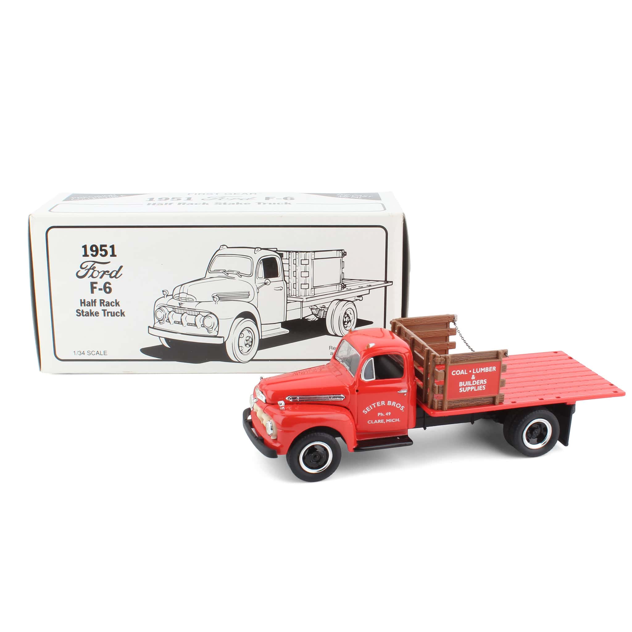 1/34 1951 Seiter Bros Ford F-6 Half Rack Stake Truck by First Gear