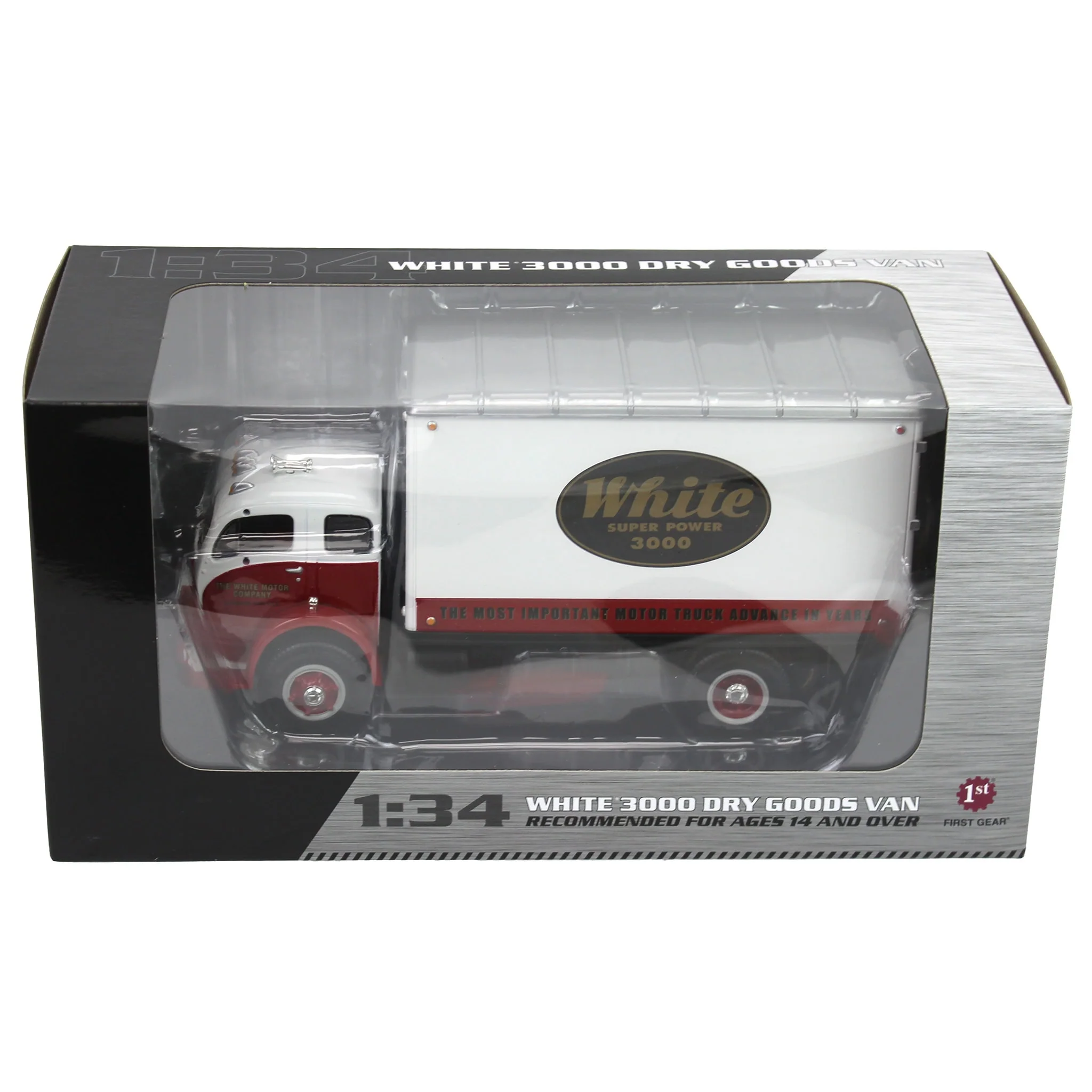 1/34 1953 White 3000 COE Delivery Van, White Super Power Decals, by First Gear - Image 5