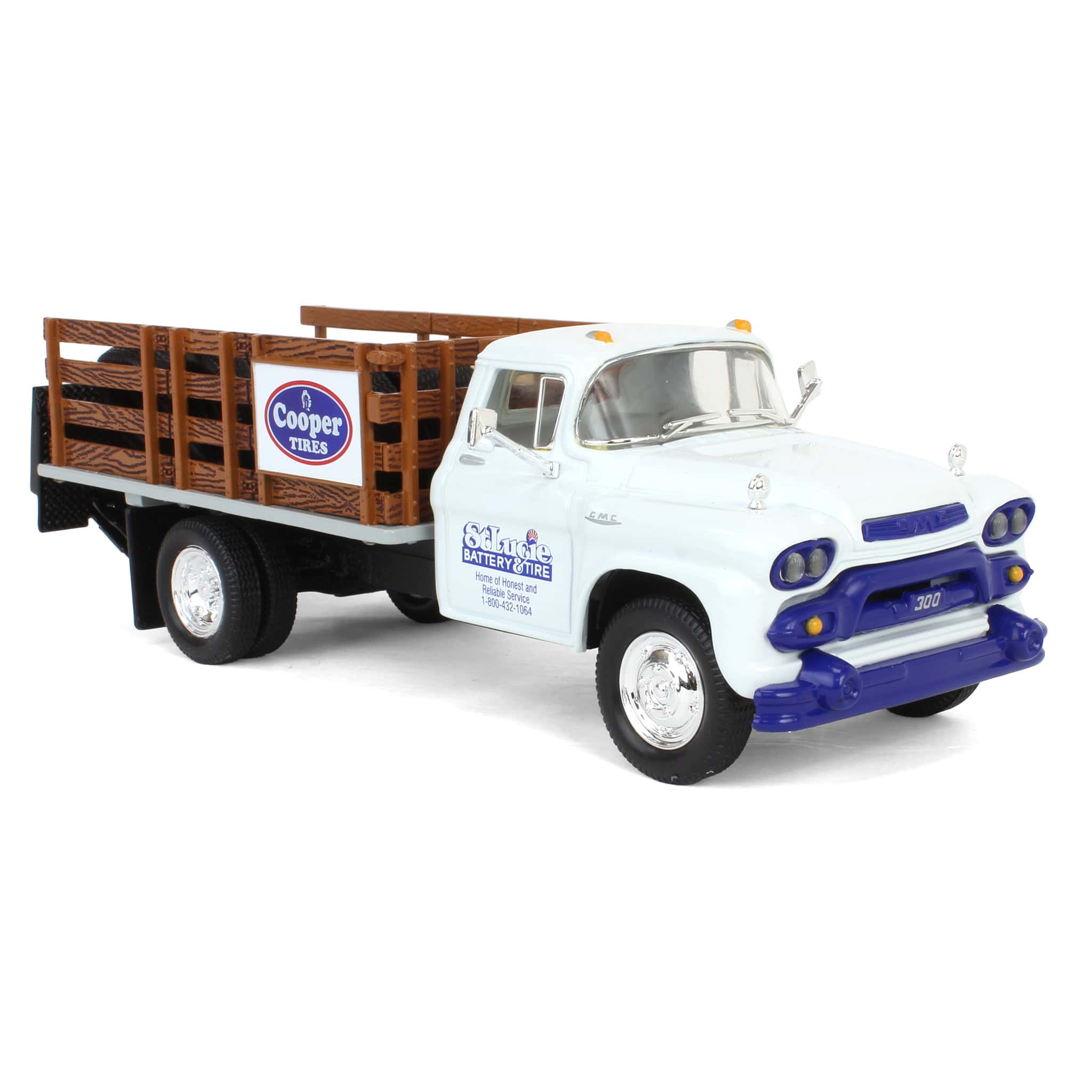1/34 1958 GMC Stake Truck, Cooper Tires and St. Lucie Battery & Tire by First Gear - Image 2