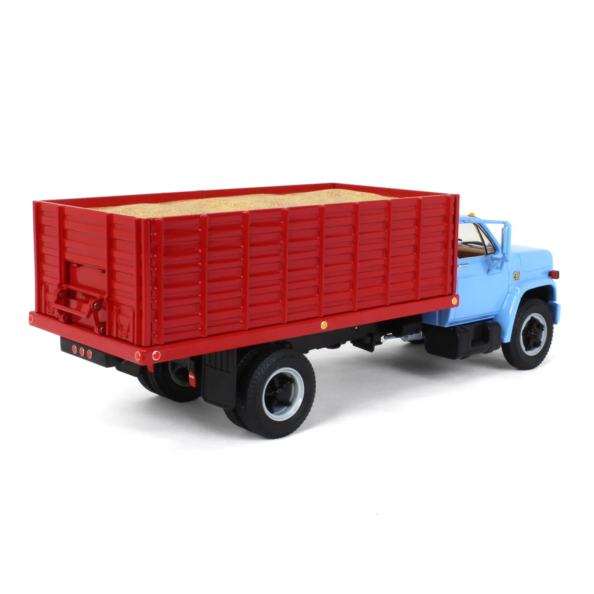 1/34 Baby Blue 1970s Chevrolet C65 Grain Truck with Red Dump Body & Corn Load by First Gear - Image 3