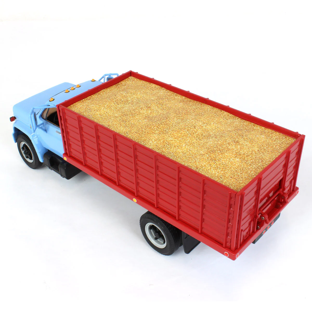 1/34 Baby Blue 1970s Chevrolet C65 Grain Truck with Red Dump Body & Corn Load by First Gear - Image 5