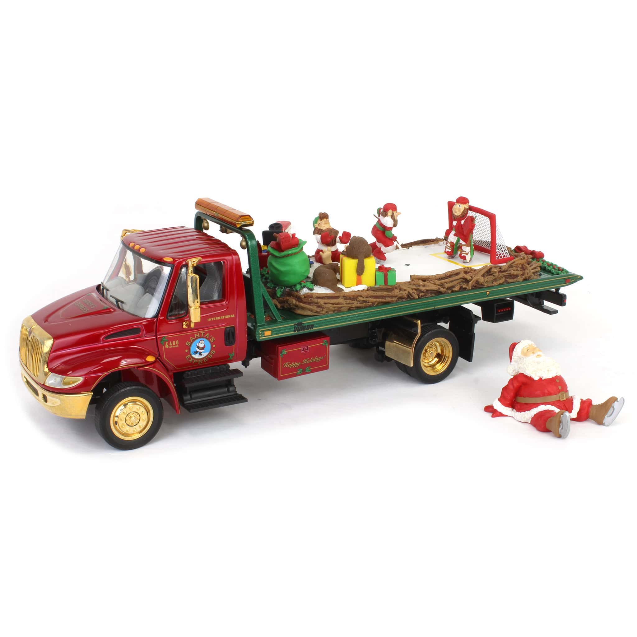 1/34 International 4400 Rollback with "Santa's Express" Cold Cast Load by First Gear