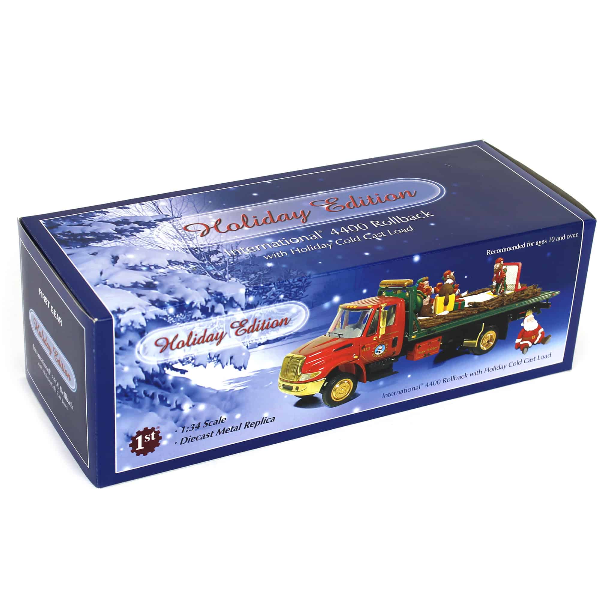 1/34 International 4400 Rollback with "Santa's Express" Cold Cast Load by First Gear - Image 5