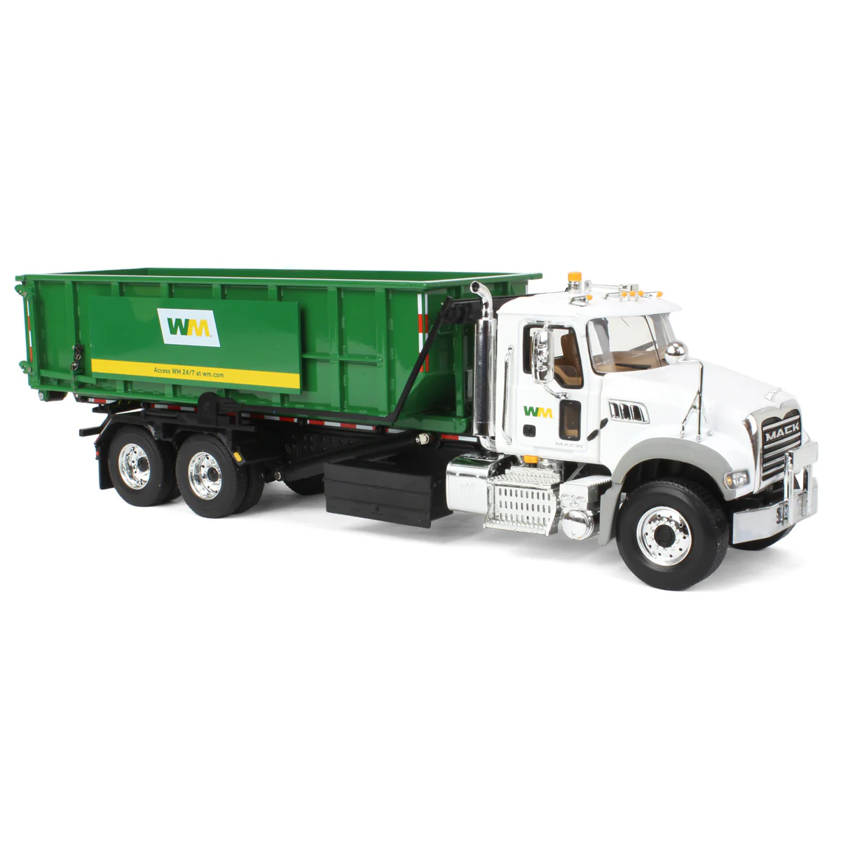 1/34 Mack Granite MP Waste Management Garbage Truck with Roll-off Container by First Gear - Image 2