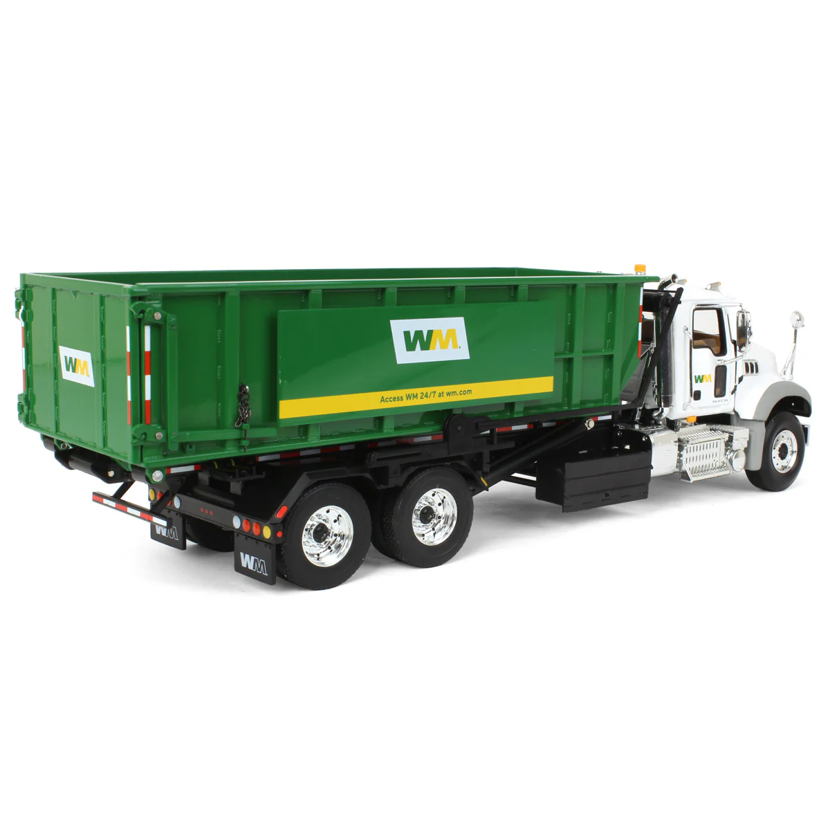 1/34 Mack Granite MP Waste Management Garbage Truck with Roll-off Container by First Gear - Image 3