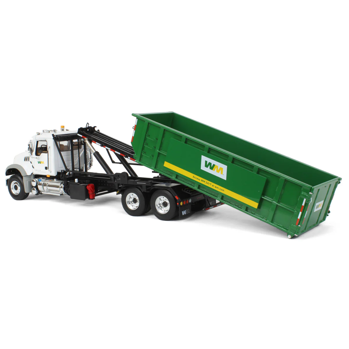 1/34 Mack Granite MP Waste Management Garbage Truck with Roll-off Container by First Gear - Image 4