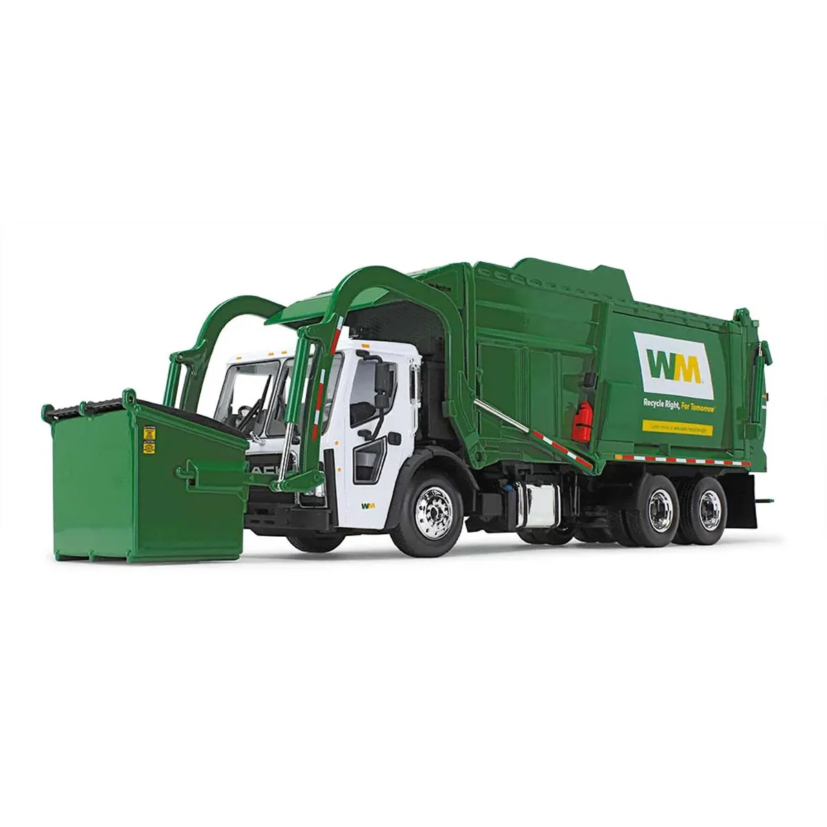 1/34 Mack LR Truck with McNeilus Meridian Front Loader & Dumpster by First Gear, Waste Management - Image 2