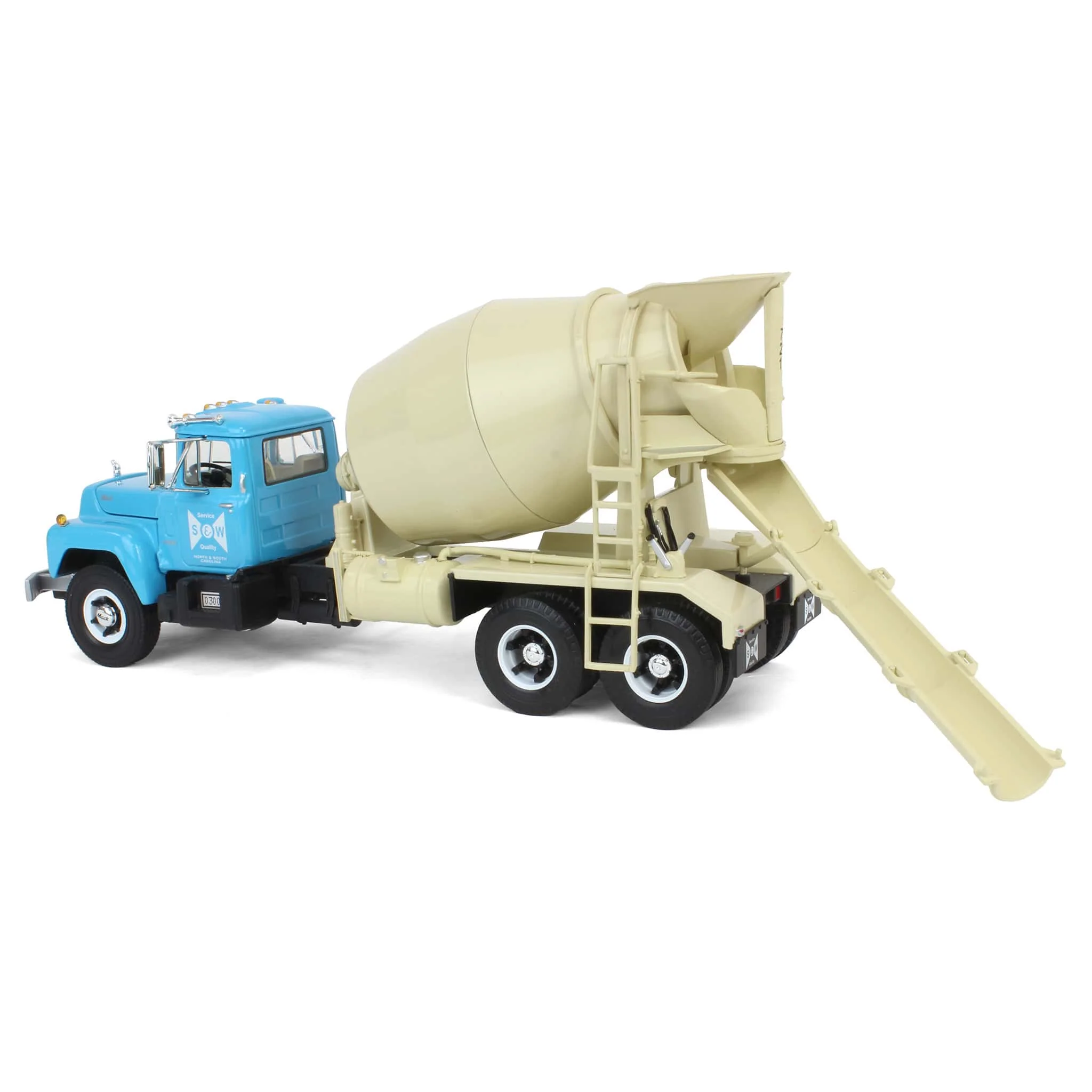 1/34 Mack R-Model Concrete Mixer Truck, S&W Ready Mix by First Gear - Image 4