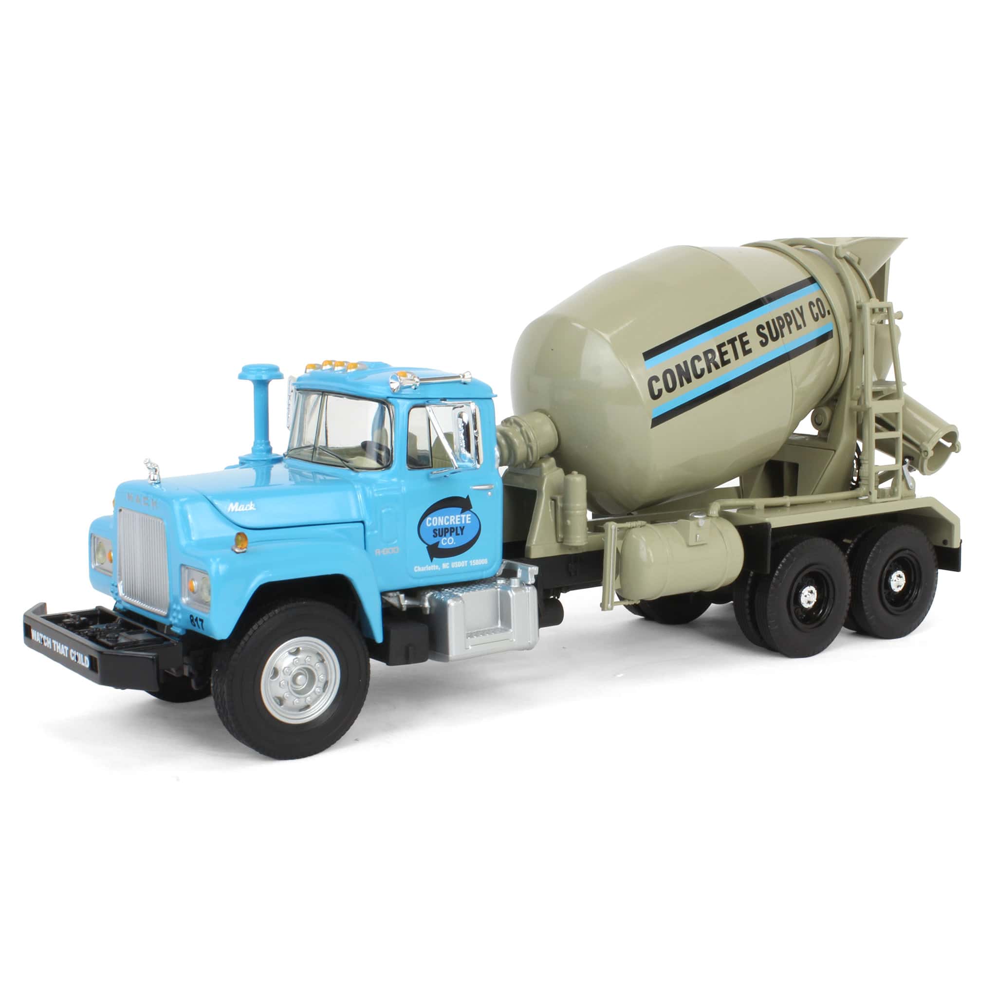 1/34 Mack R-Model Concrete Mixer Truck, Concrete Supply by First Gear