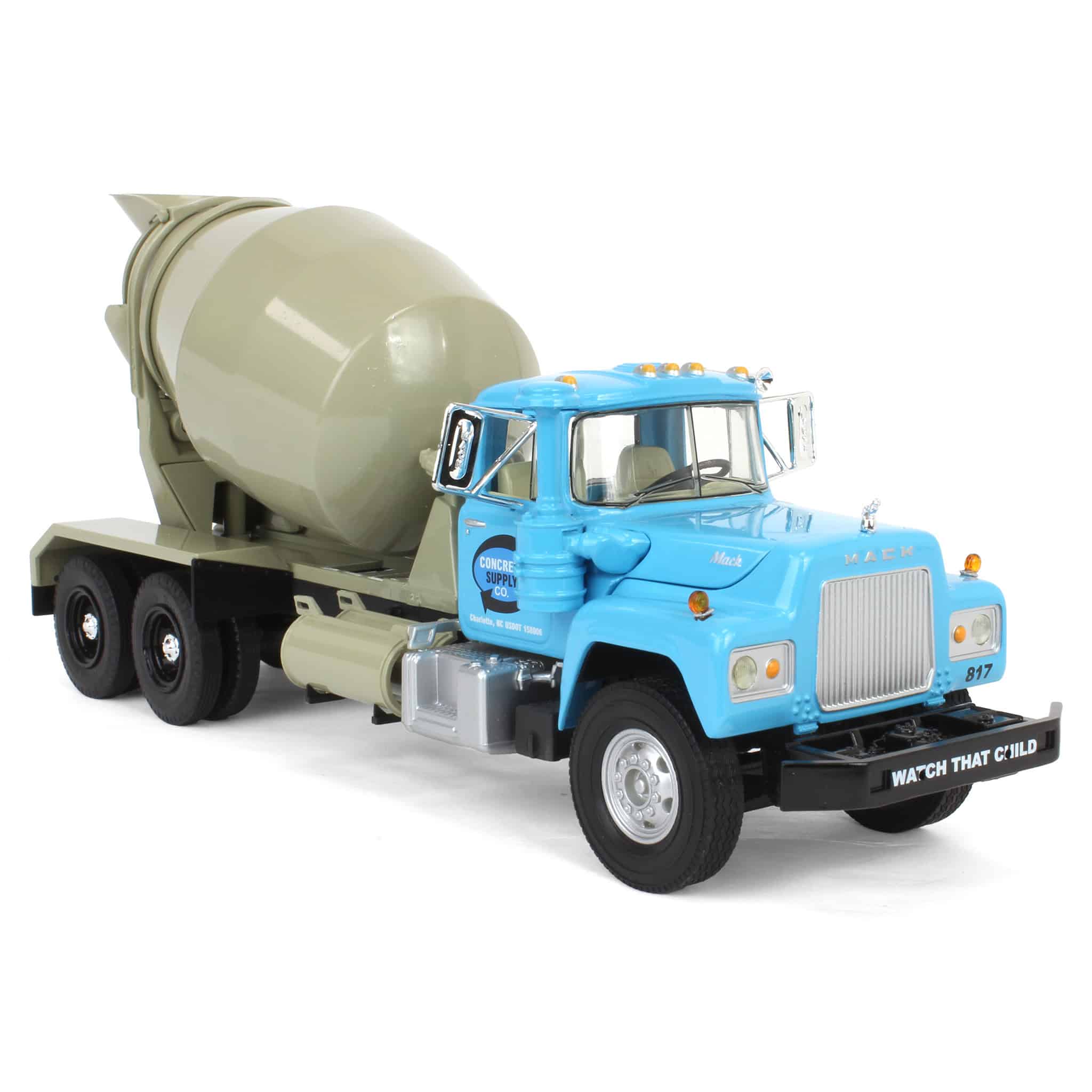 1/34 Mack R-Model Concrete Mixer Truck, Concrete Supply by First Gear - Image 2