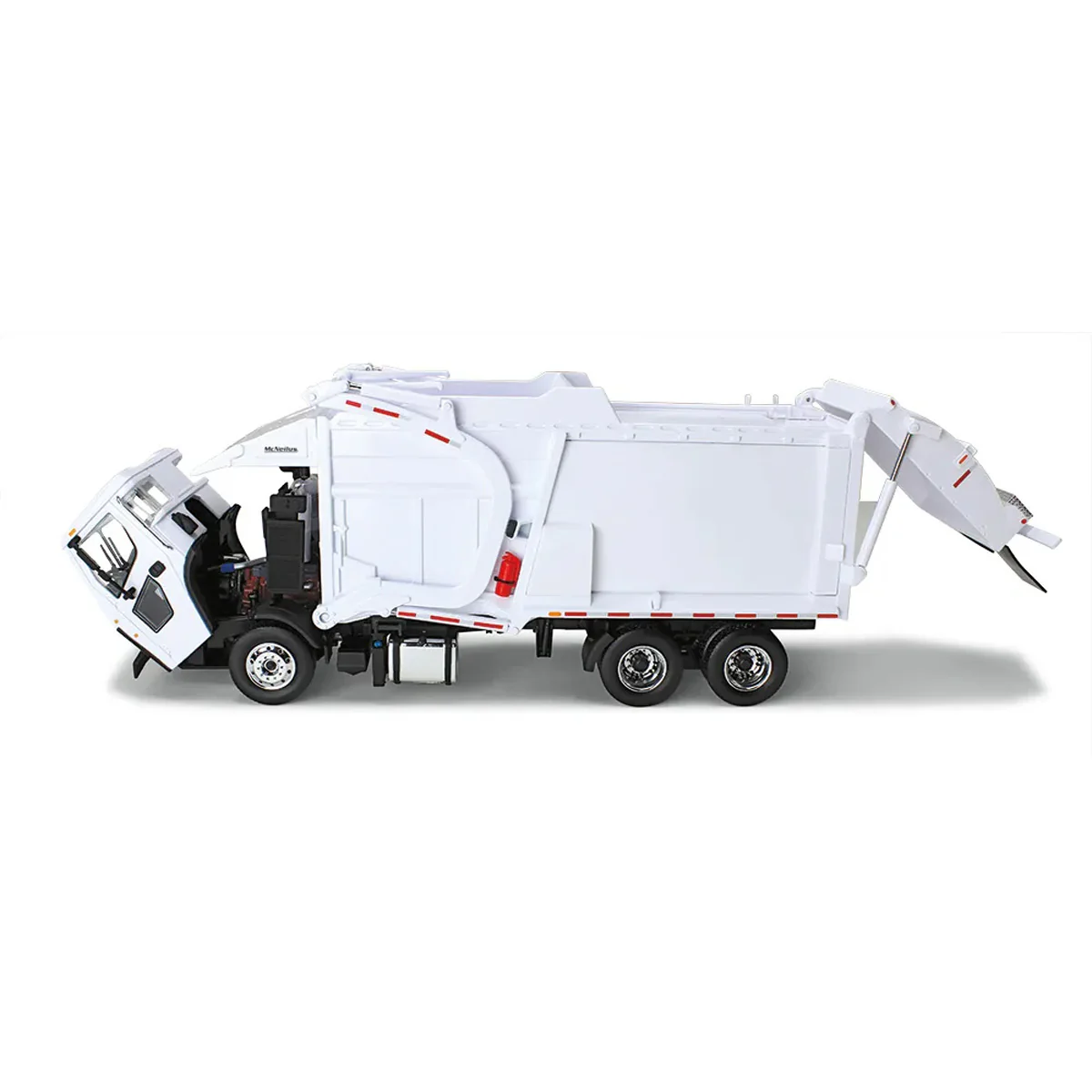 1/34 White Mack LR Truck with McNeilus Meridian Front Loader & Dumpster by First Gear - Image 5