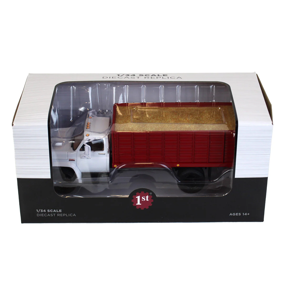 1/34 White & Red 1970s GMC 6500 Grain Truck with Corn Load by First Gear - Image 6