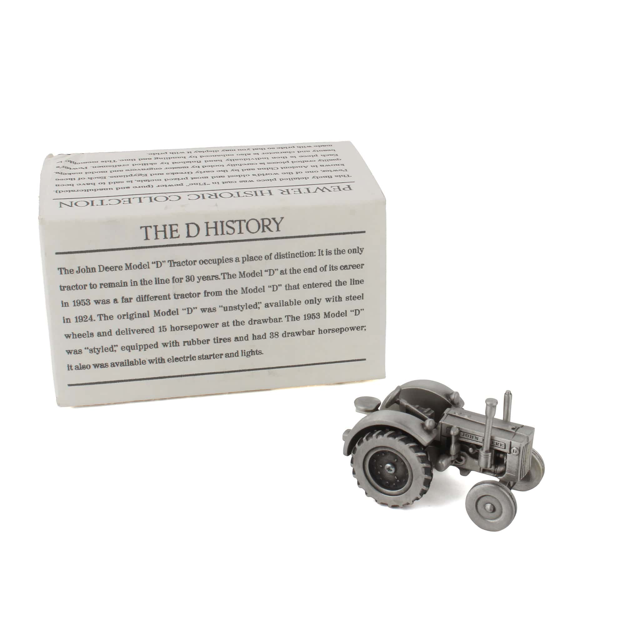 1/43 John Deere Model "D" Wide Front Collectible Tractor in Pewter by SpecCast - Image 2