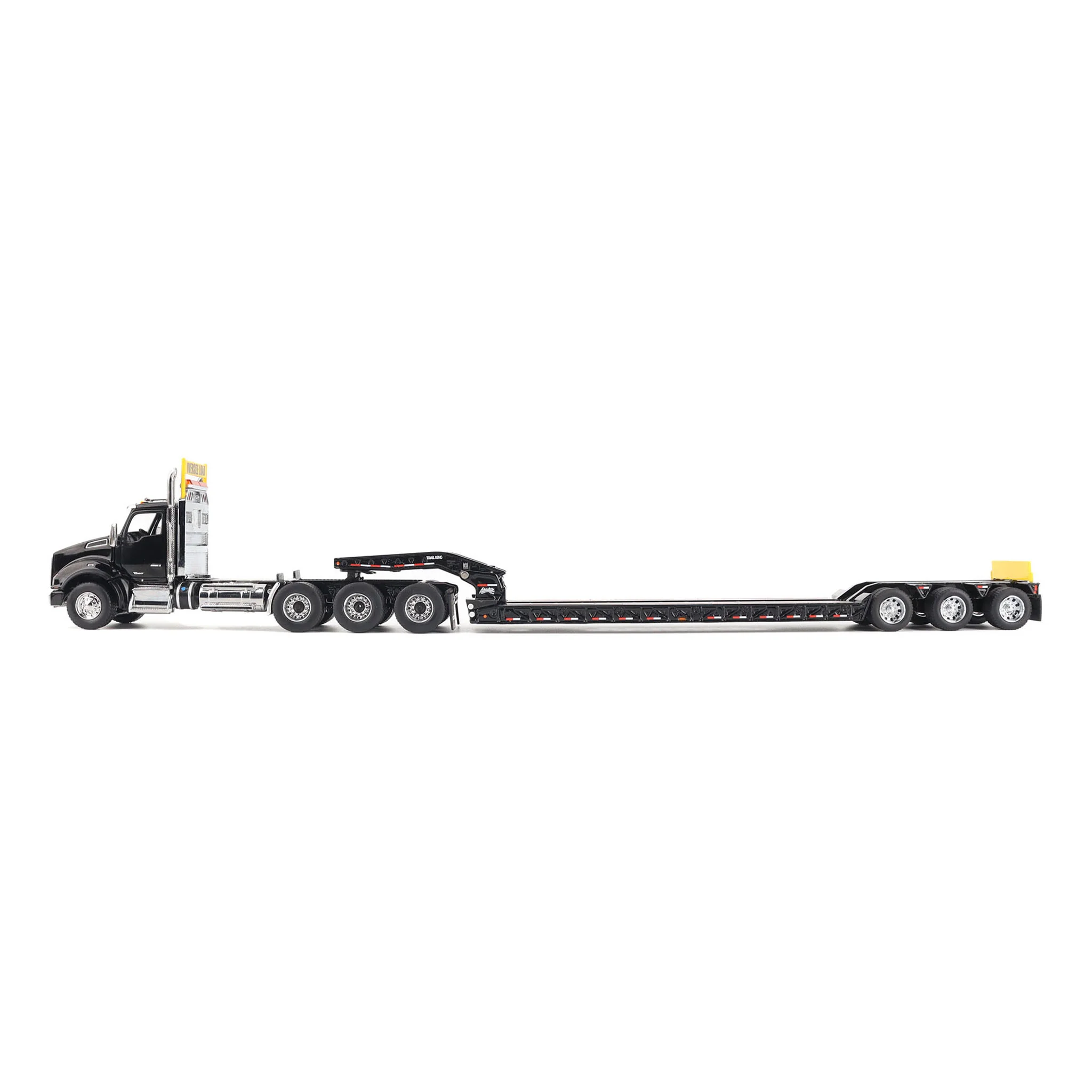 1/50 Black Kenworth T880 SBFA with Black Trail King TK120 HDG Lowboy Trailer - Image 2